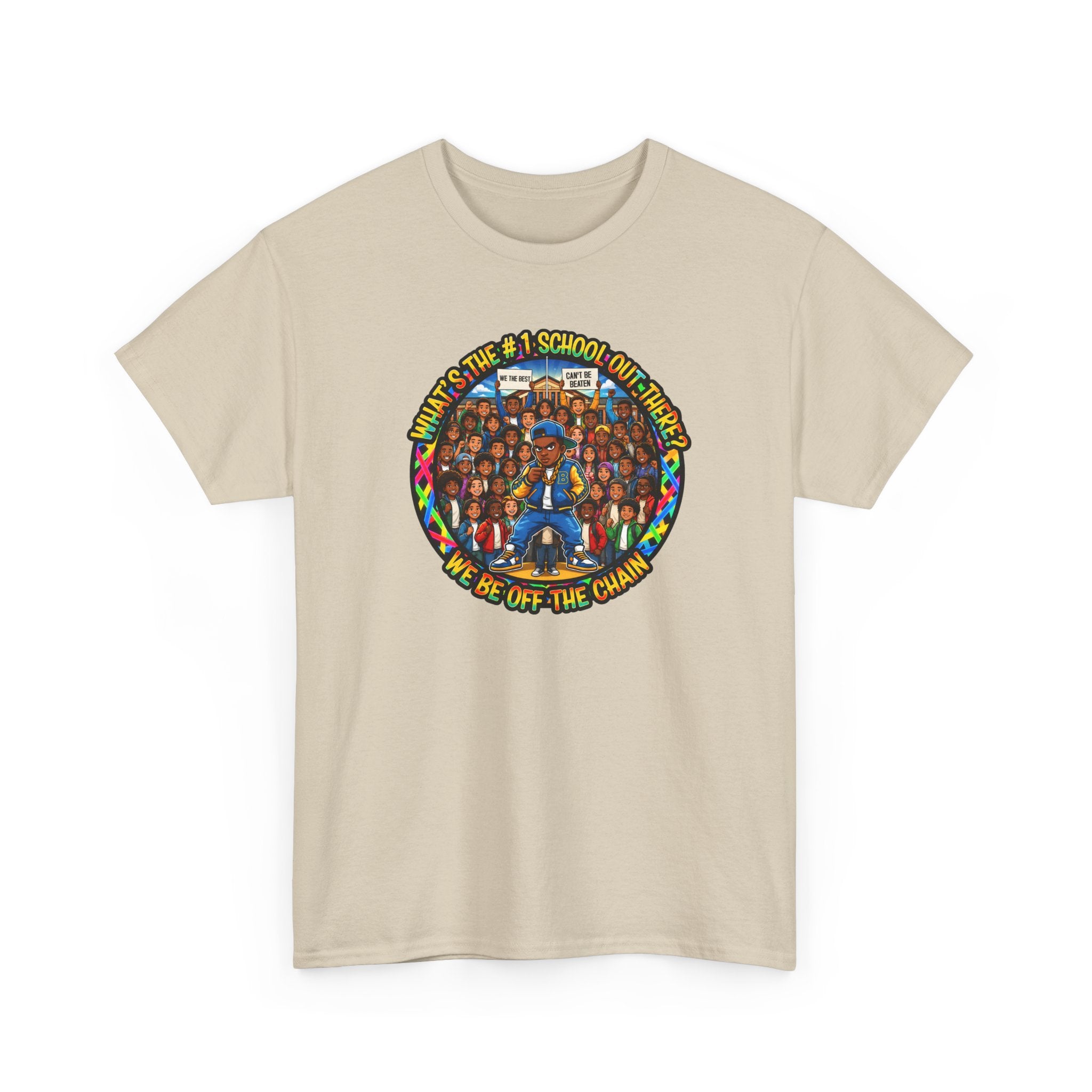 Community Unity Tee — "What's The #1 School Out There" Illustration Shirt