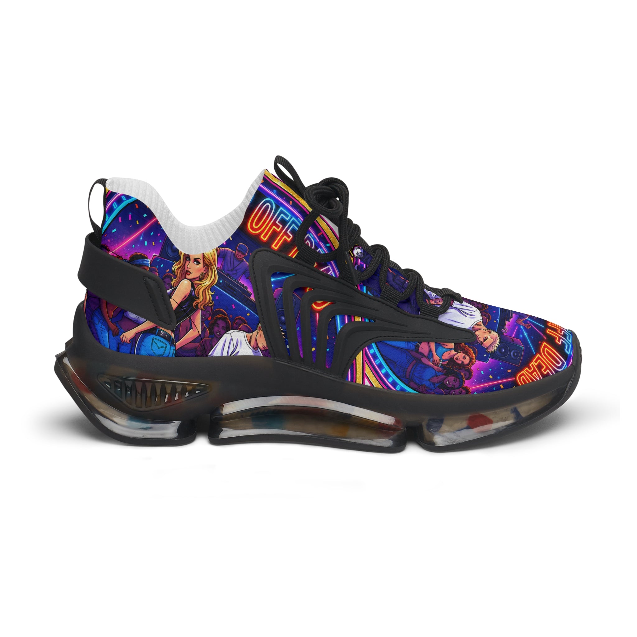 Mesh Sneakers — Retro Neon Graphic Women’s Trainers