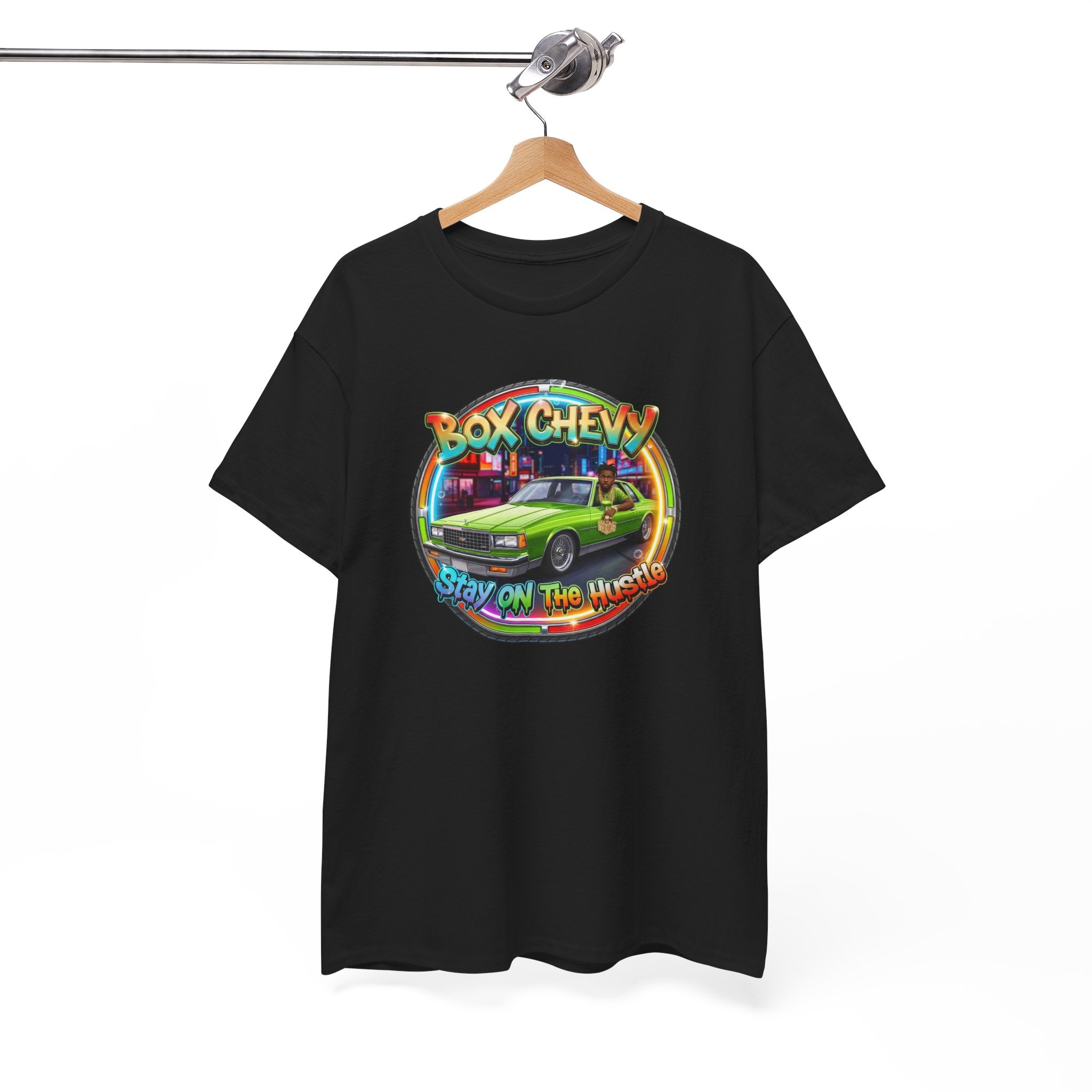 Vintage Chevy Truck Tee — "Box Chevy Stay On The Hustle" Retro Car Graphic Shirt