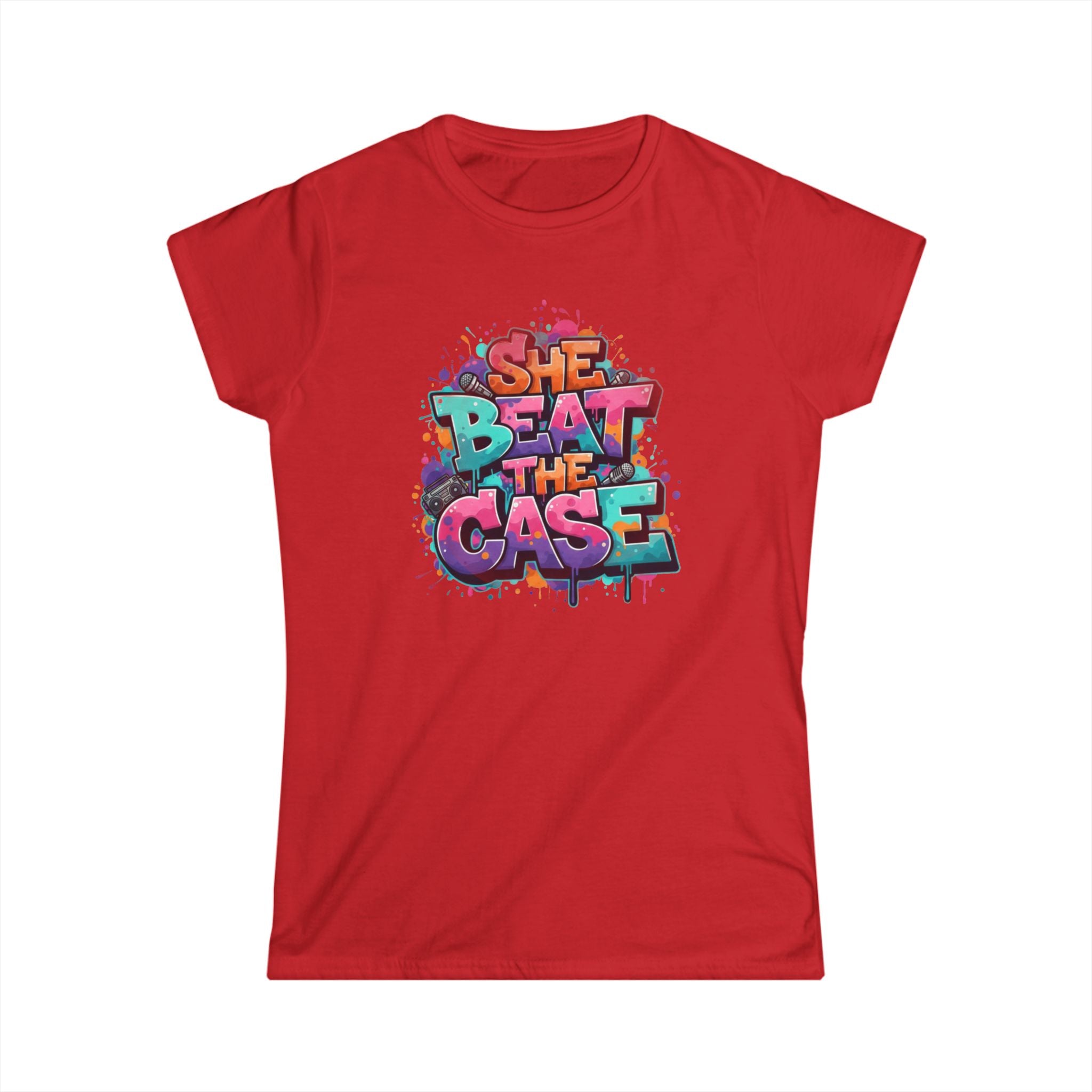 "She Beat the Case" Tee — Bold Graffiti Women’s Victory T-Shirt