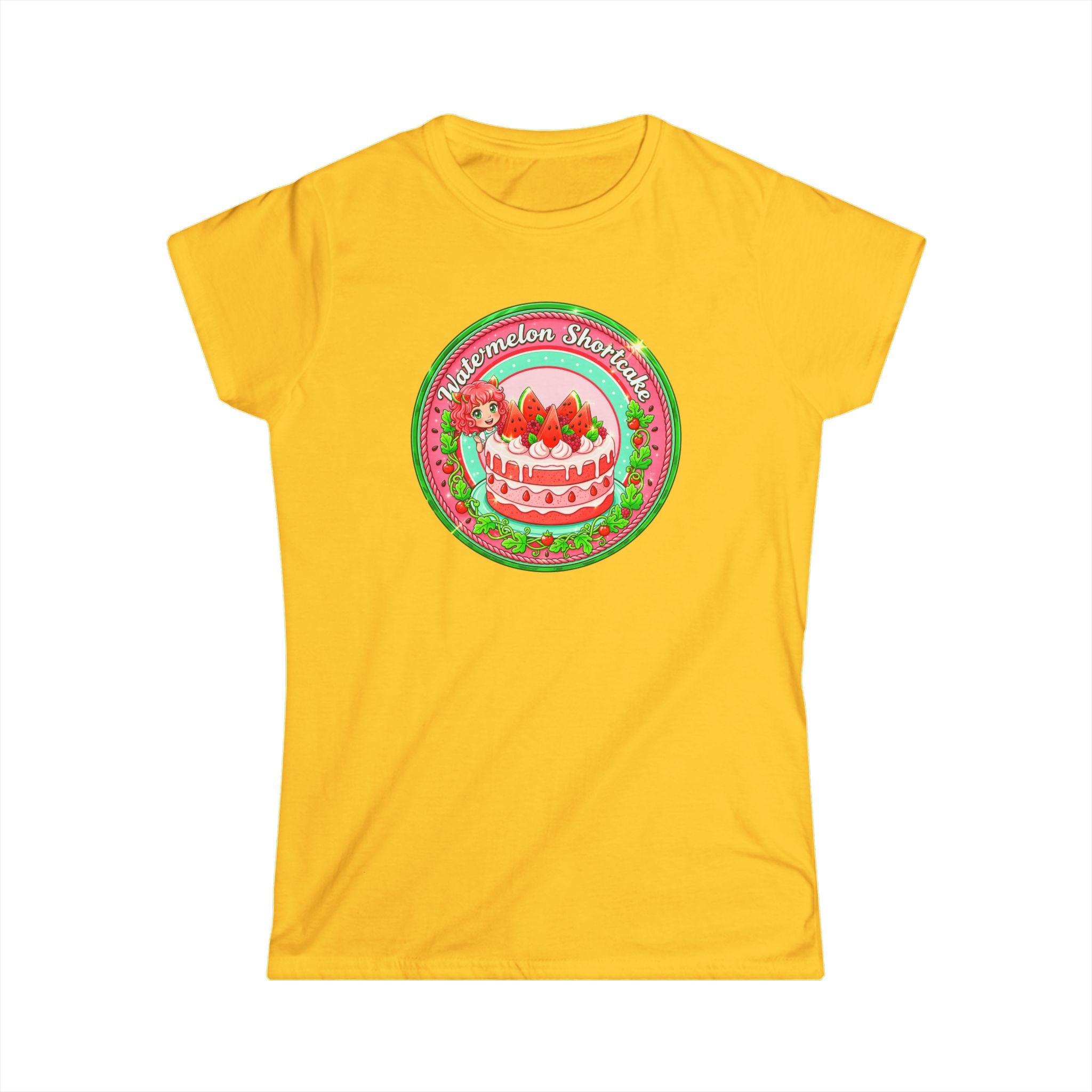 Watermelon Shortcake Vintage Circle Tee ''Watermelon Shortcake" Graphic Women's T-Shirt