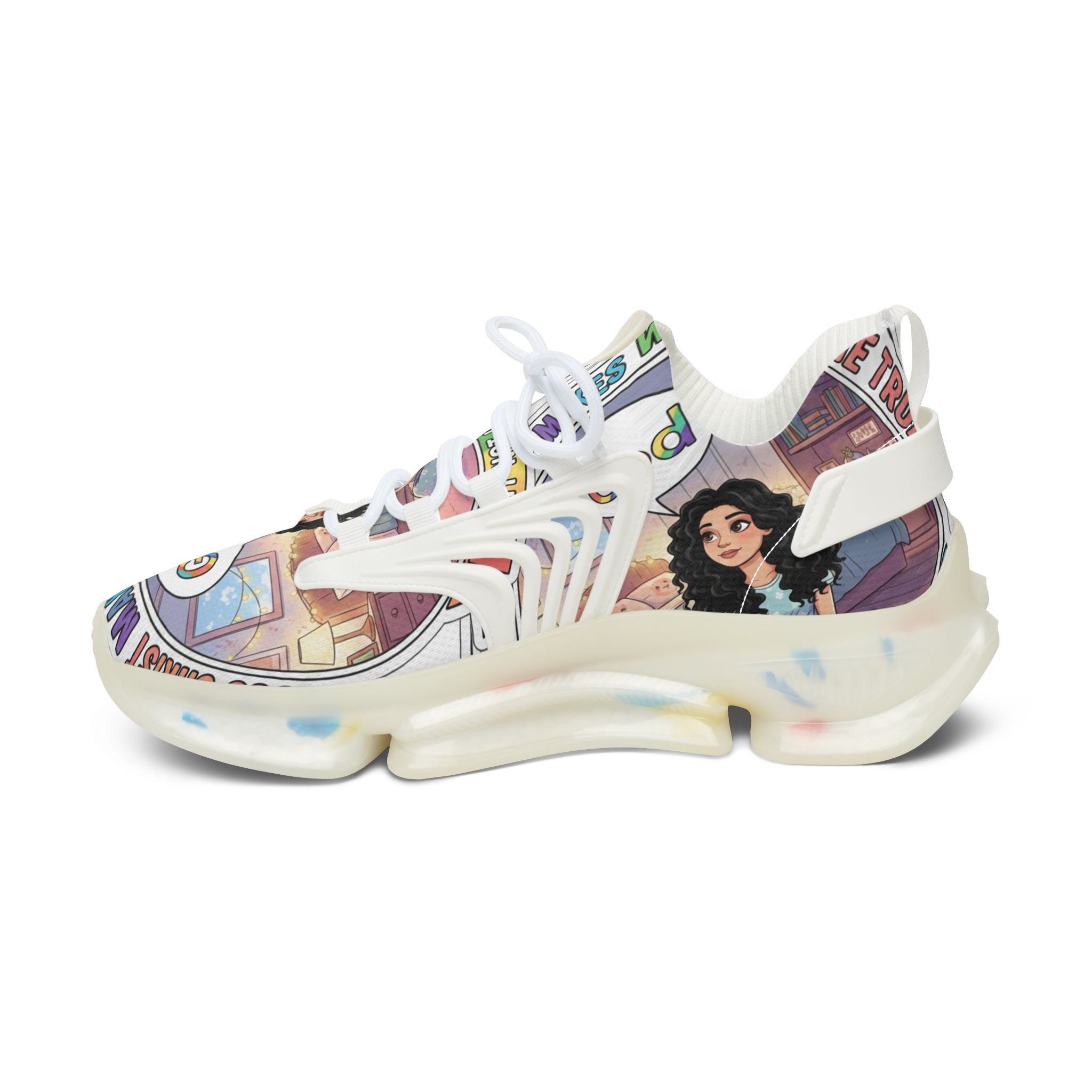 Mesh Sneakers — Inspirational  "Jesus Christ Makes Wishes Come True "Graphic Women’s Athletic Shoes