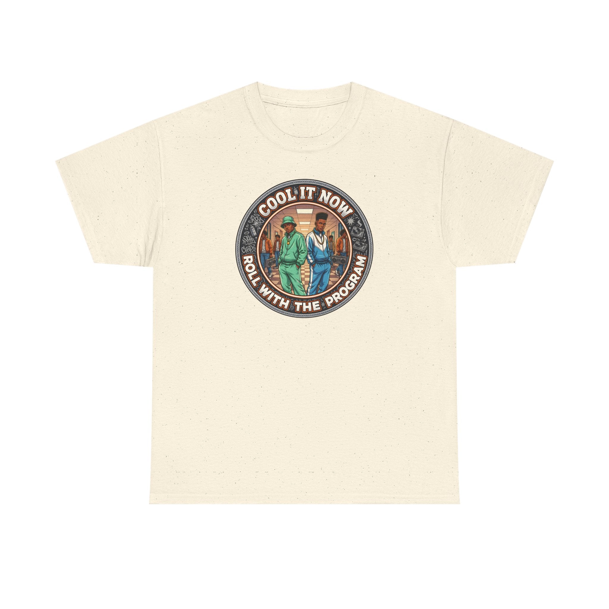 Cool It Now Tee — "Cool It Now Roll With The Program" Vintage Patch Graphic T-Shirt