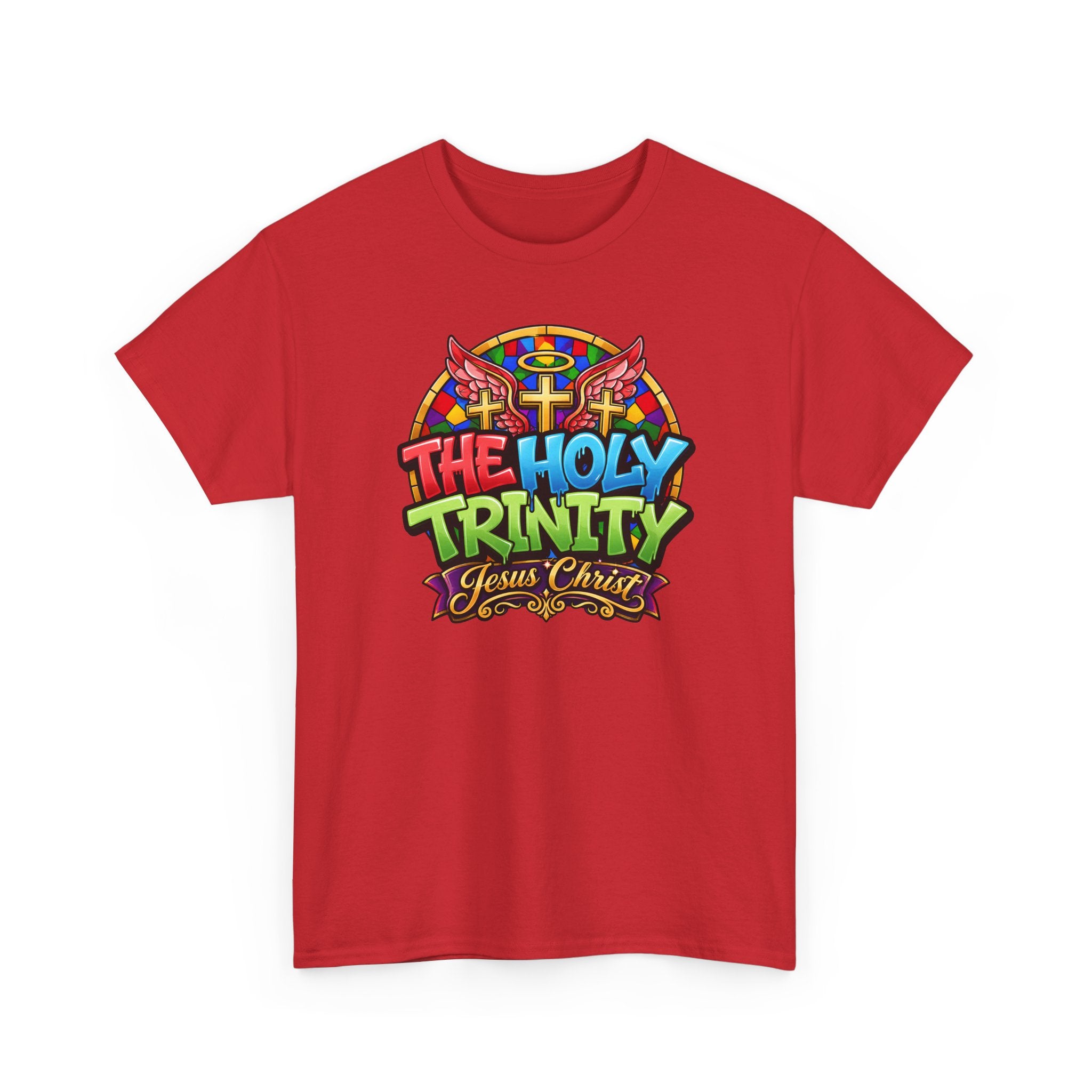 Holy Trinity Graphic Tee — 'The Holy Trinity Jesus Christ' Colorful Faith T-Shirt