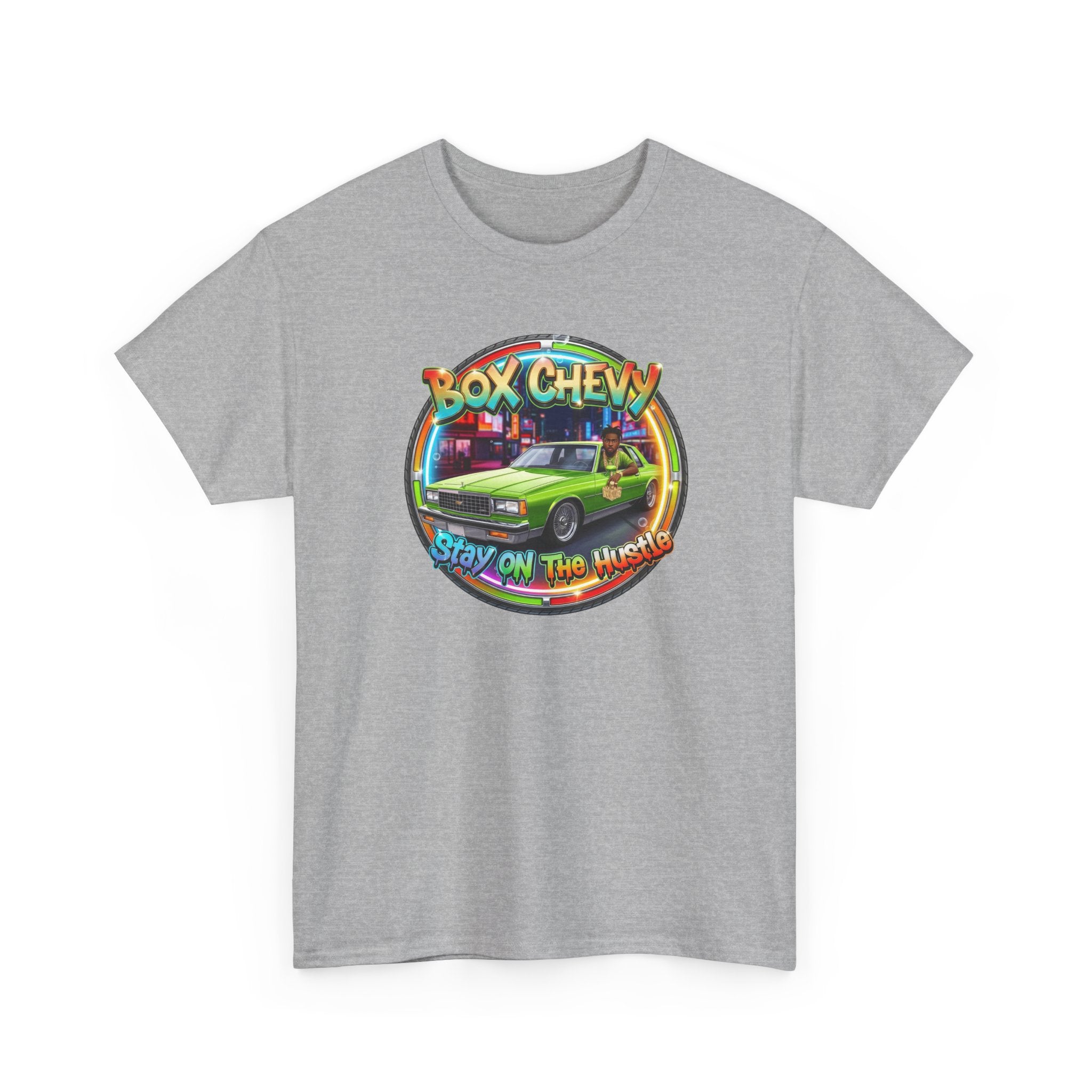 Vintage Chevy Truck Tee — "Box Chevy Stay On The Hustle" Retro Car Graphic Shirt