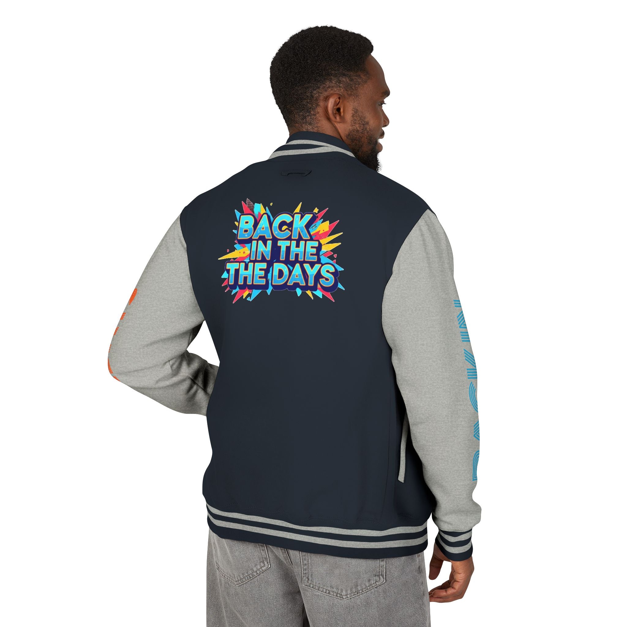 Letterman Jacket — "Back in the Days" Retro Graphic Bomber