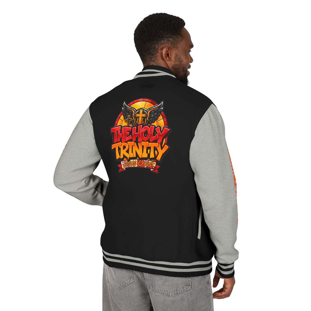 Letterman Jacket — "The Holy Trinity "Graphic Varsity Jacket