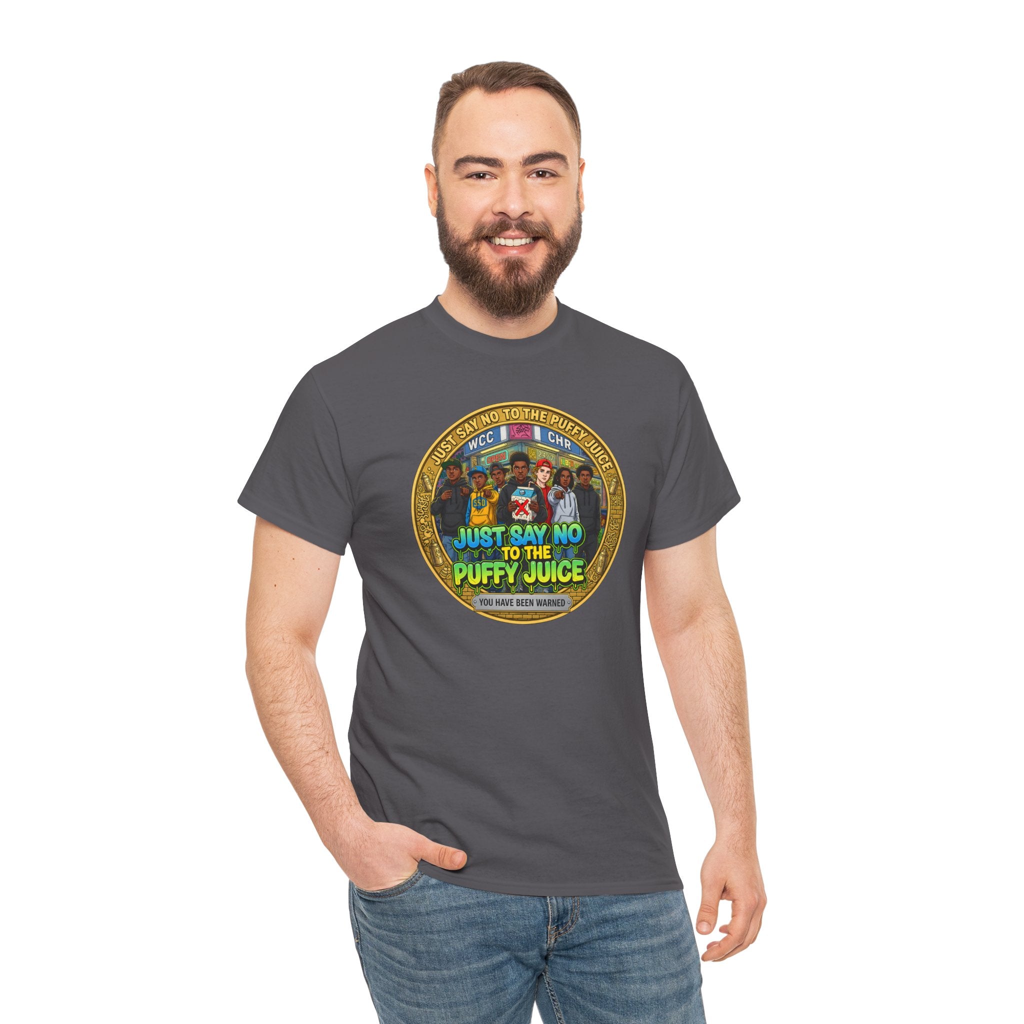 T-Shirt — "Just Say No to the Puffy Juice" Retro Anti-Vape Graphic Tee