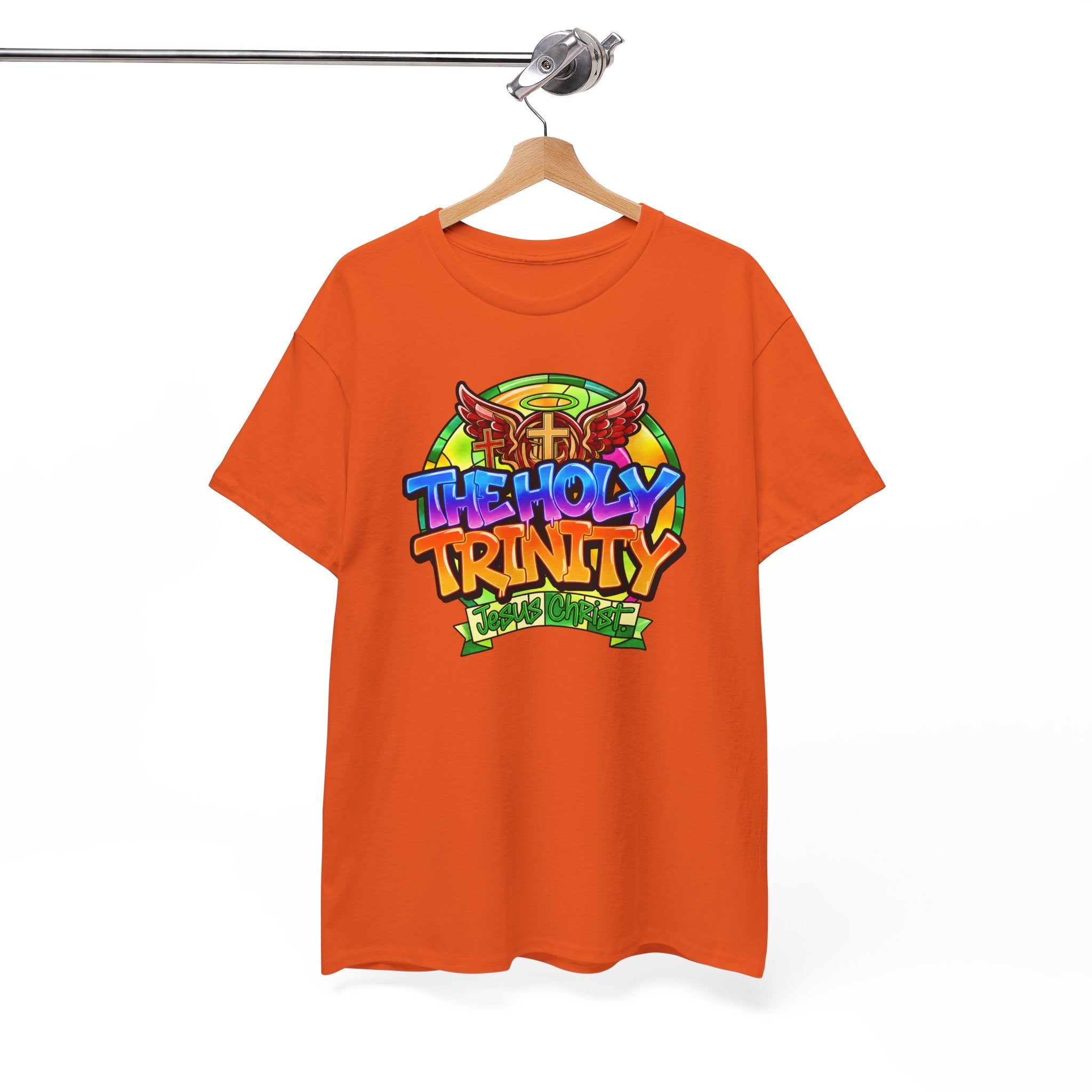 Holy Trinity Graphic Tee — Colorful Faith-Inspired Streetwear T-Shirt