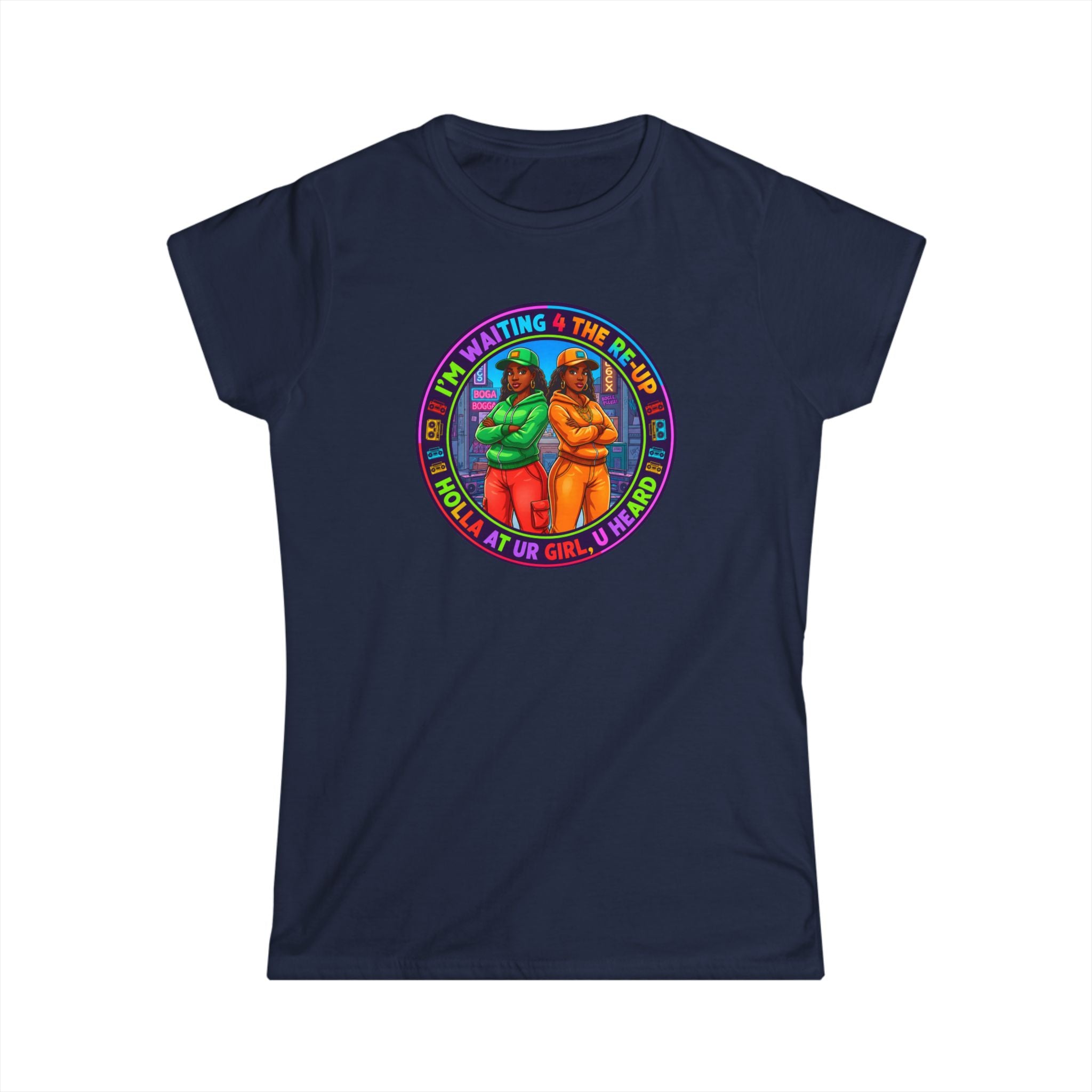 " Im Waiting For The Reup"  Graphic Tee — Retro Rainbow Sisters Women's Shirt