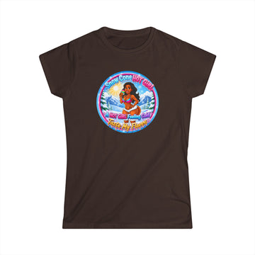 T-Shirt — Retro Beach Pinup Tee with ''Snow Cone Hot Girl" Tropical Graphic