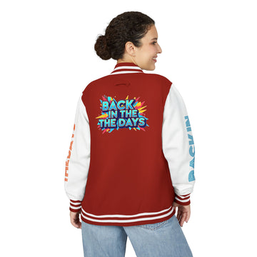 Letterman Jacket — "Back in the Days" Retro Graphic Bomber