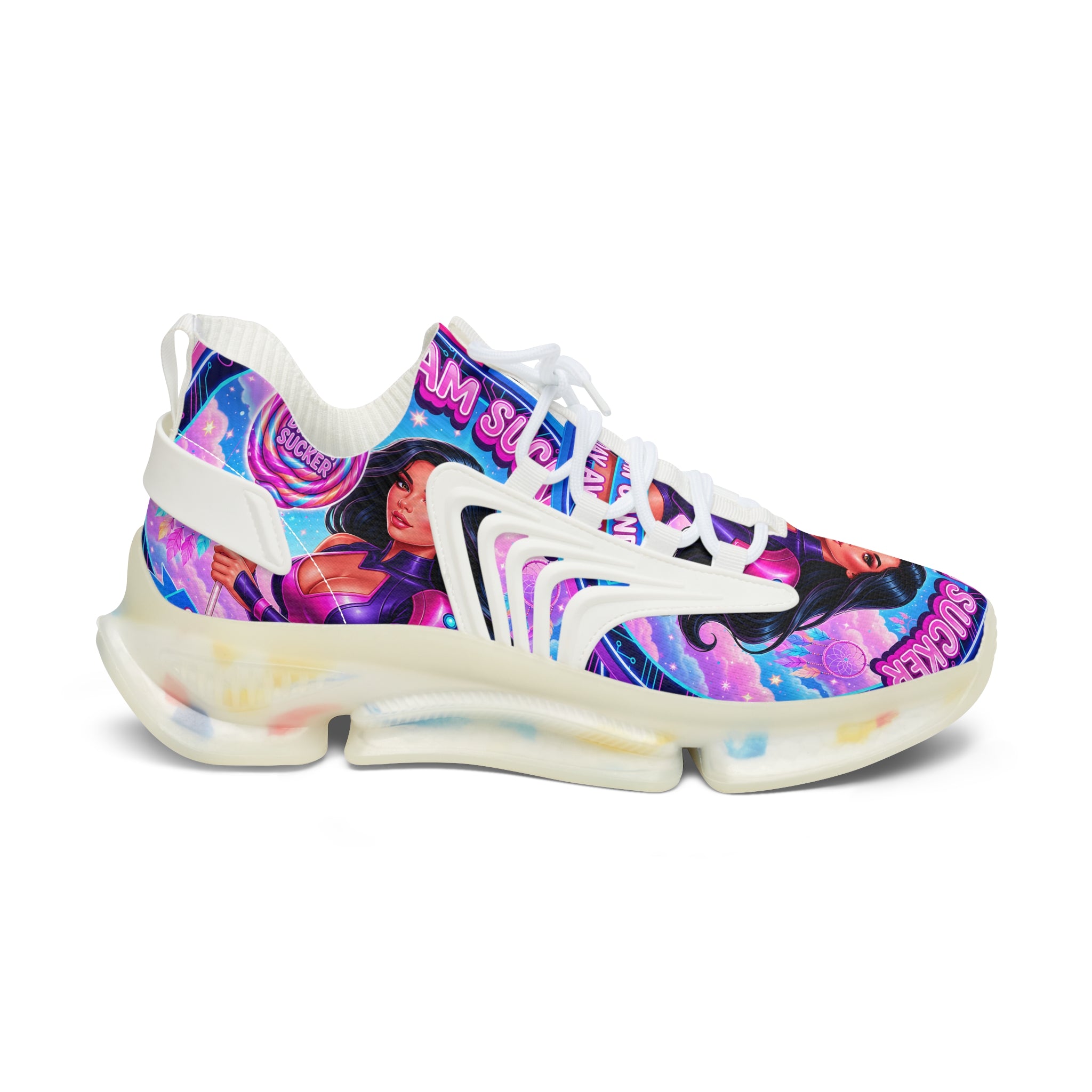 Women's Mesh Sneakers — Vibrant 'A Dream Sucker' Graphic Athletic Shoes