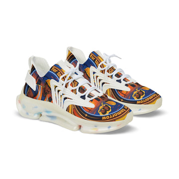 Men's Construction Worker Mesh Sneakers — 'Reach for Tomorrow' Graphic Athletic Shoes