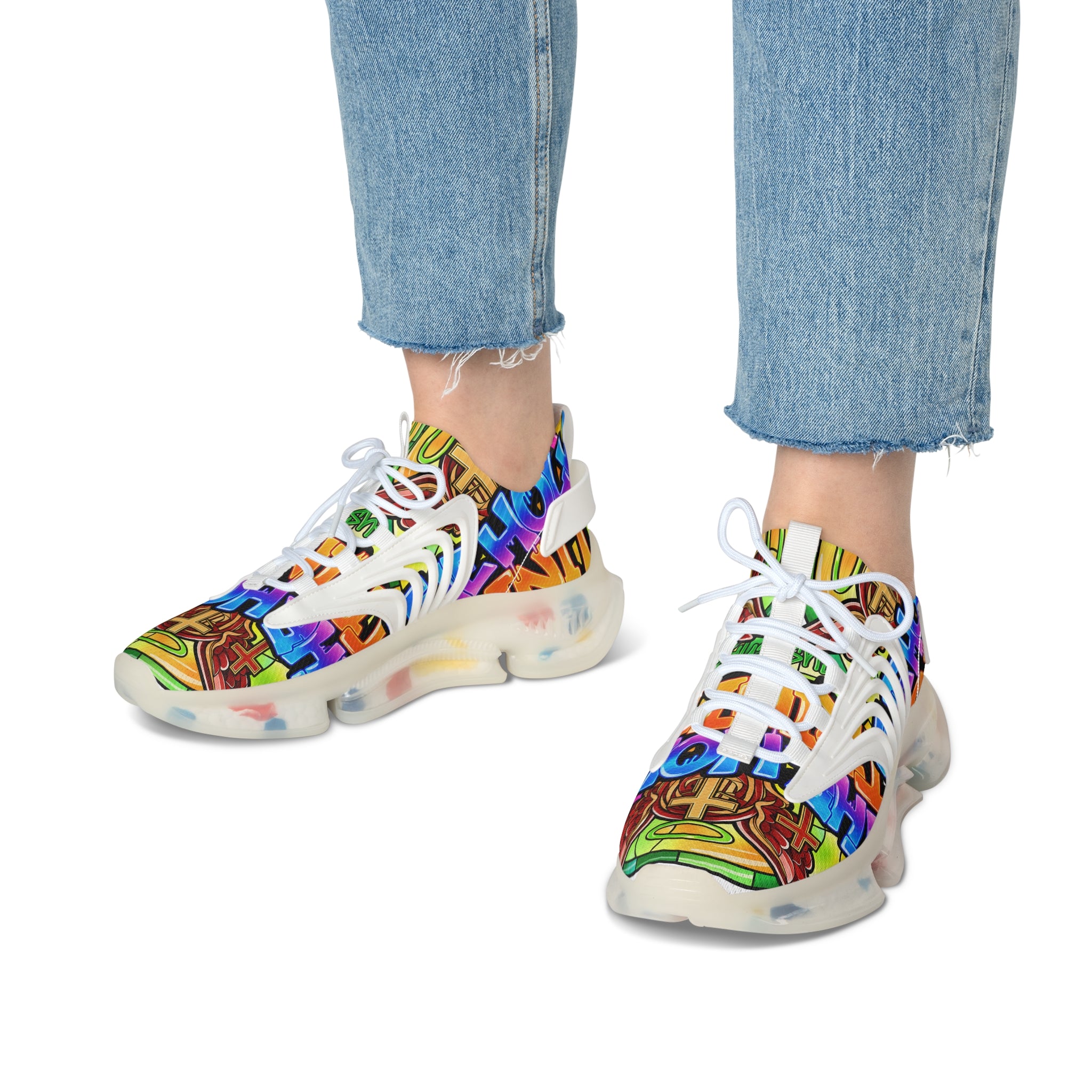 MEN'S Mesh Sneakers —" Holy Trinity " Colorful Graffiti Athletic Shoes