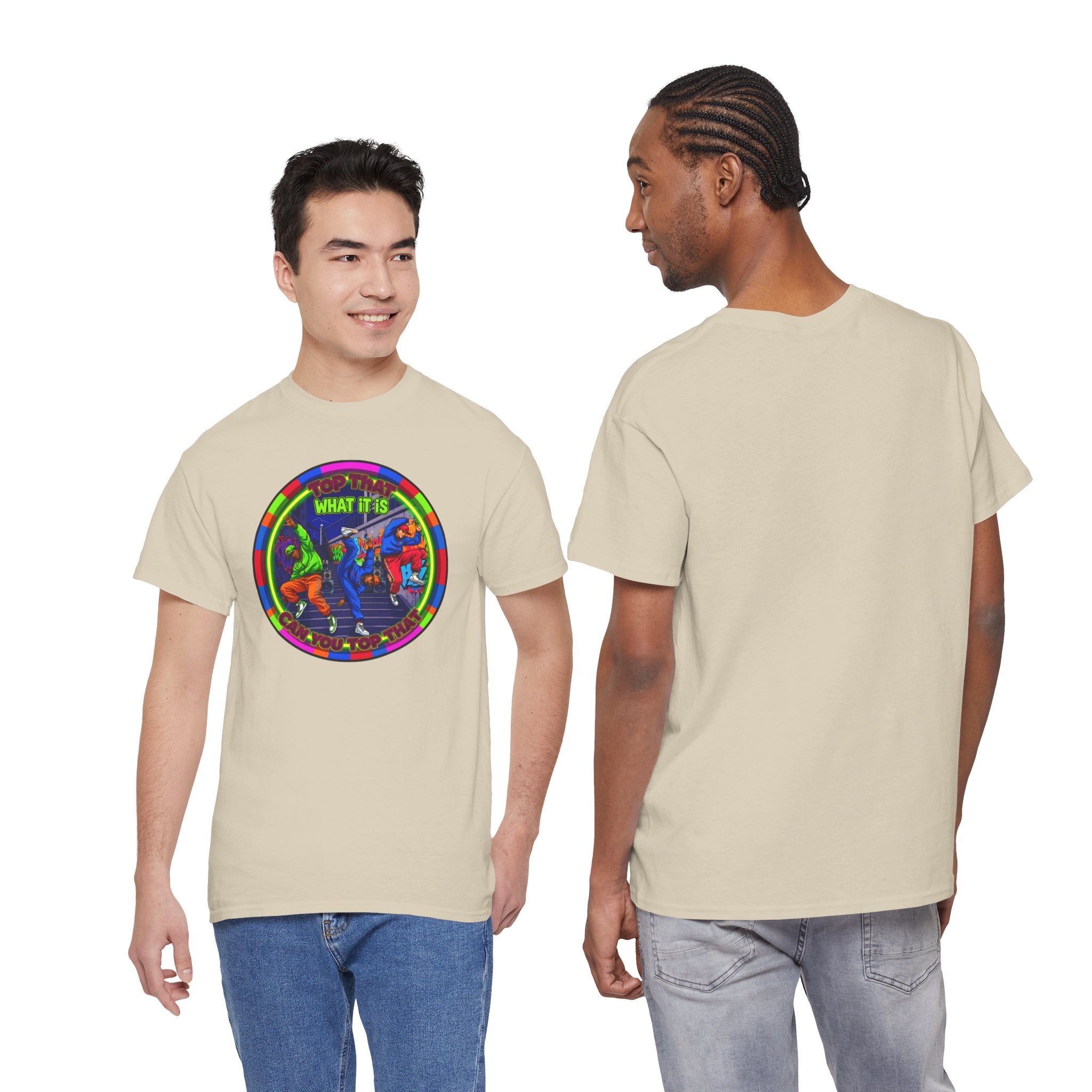 Dance Crew T-Shirt – "Top That What It Is" Retro Neon Graphic Tee
