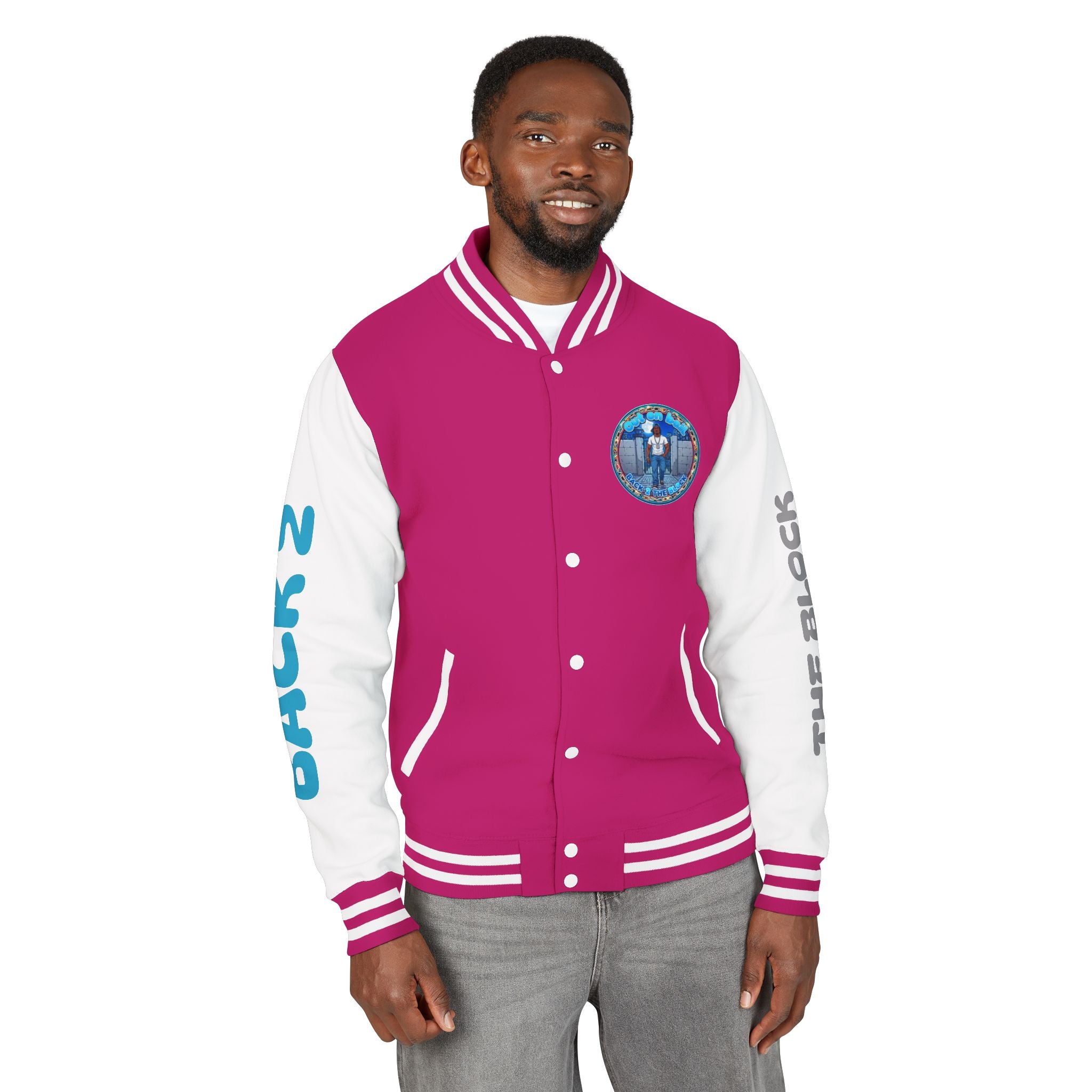 Letterman Jacket — 'Back 2 The Block' Retro Streetwear Patch Jacket