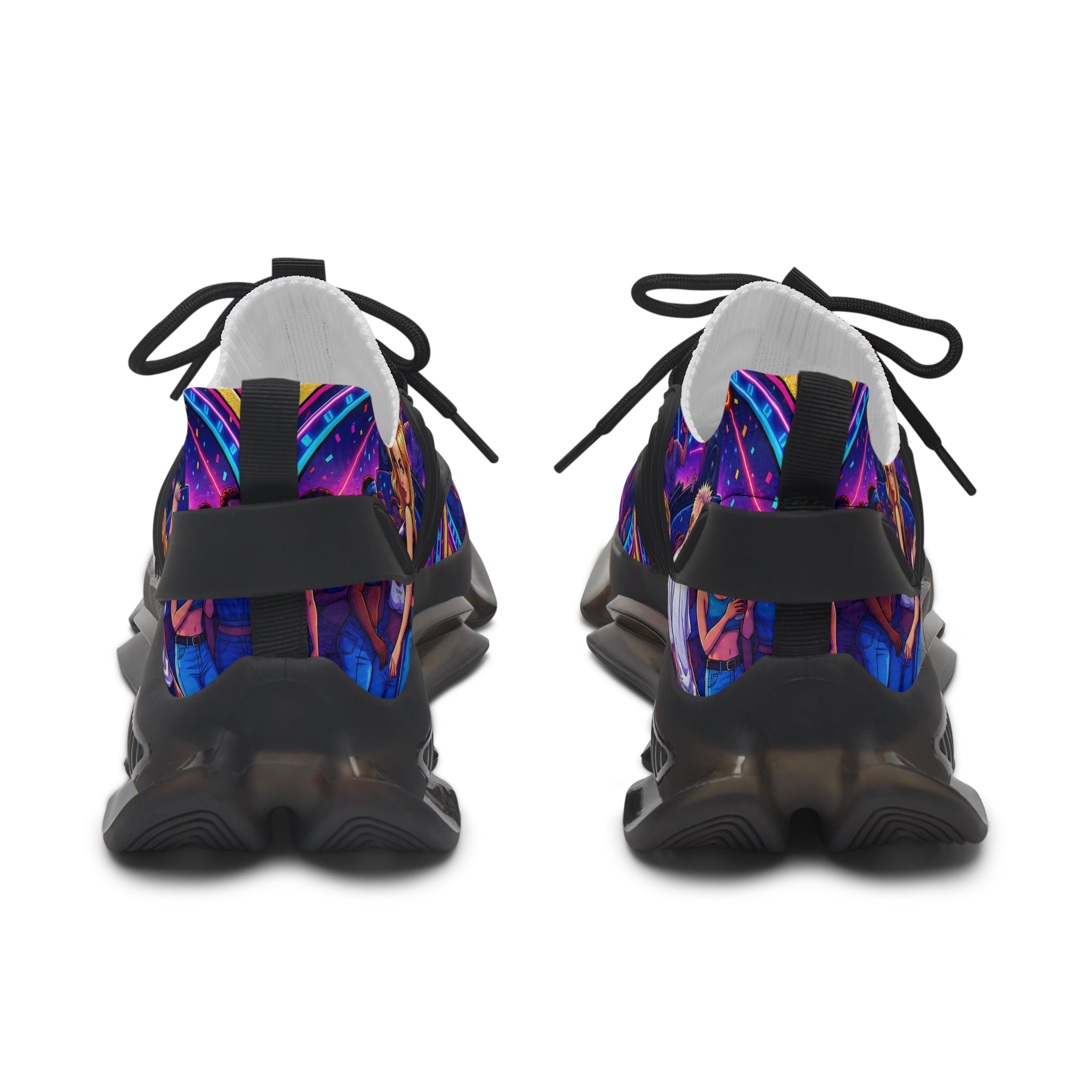 Mesh Sneakers — Retro Neon Graphic Women’s Trainers