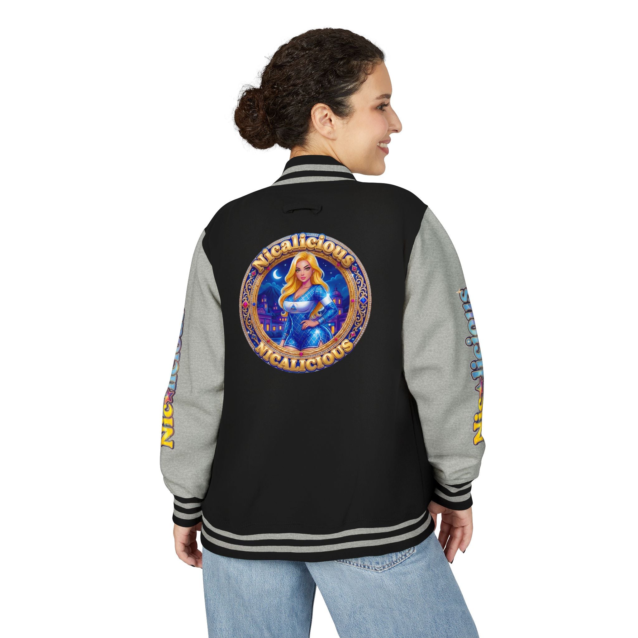 Letterman Jacket — "Nicalicious" Retro Crest Varsity Jacket