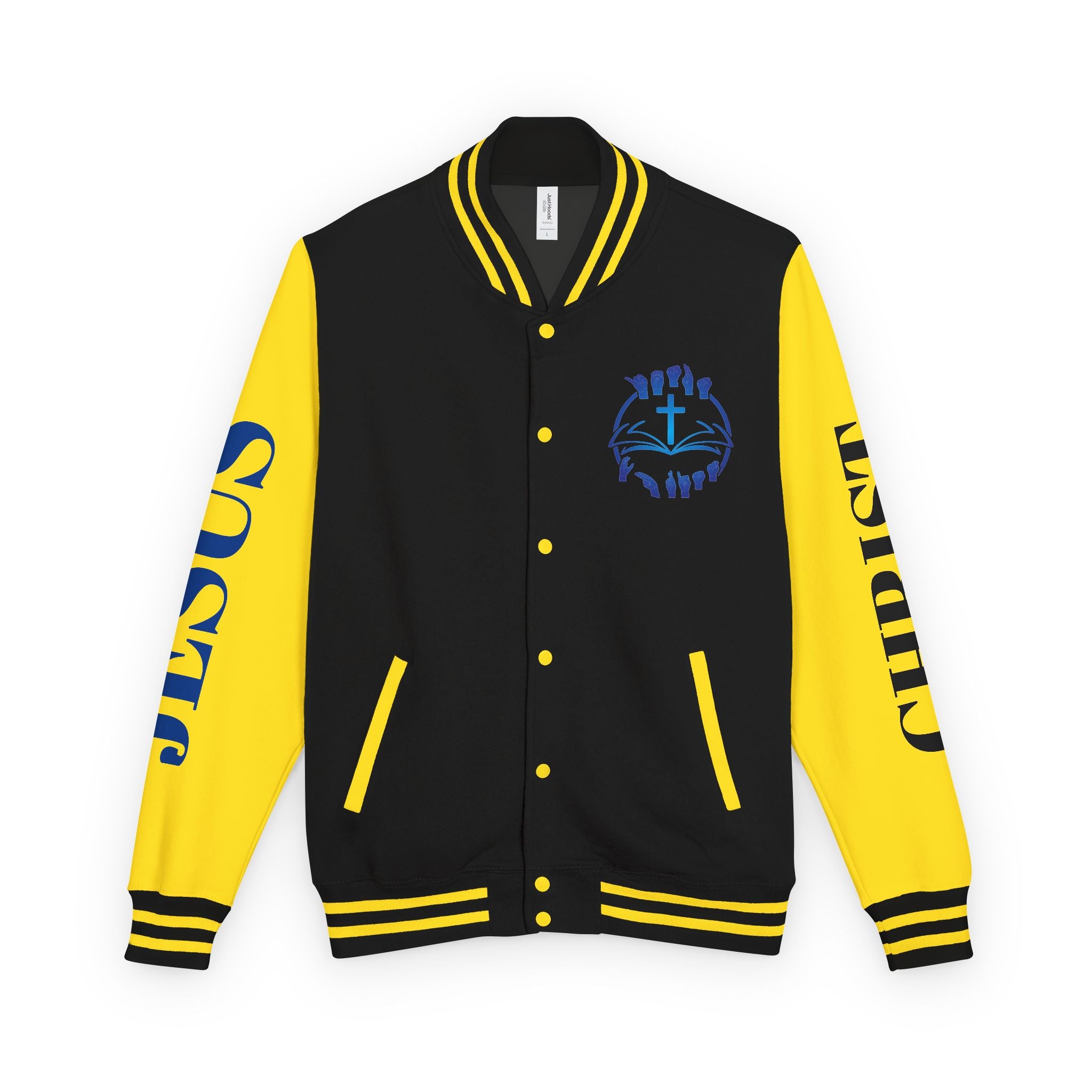 Christian Cross Letterman Jacket — Faith Crewneck Varsity Jacket
