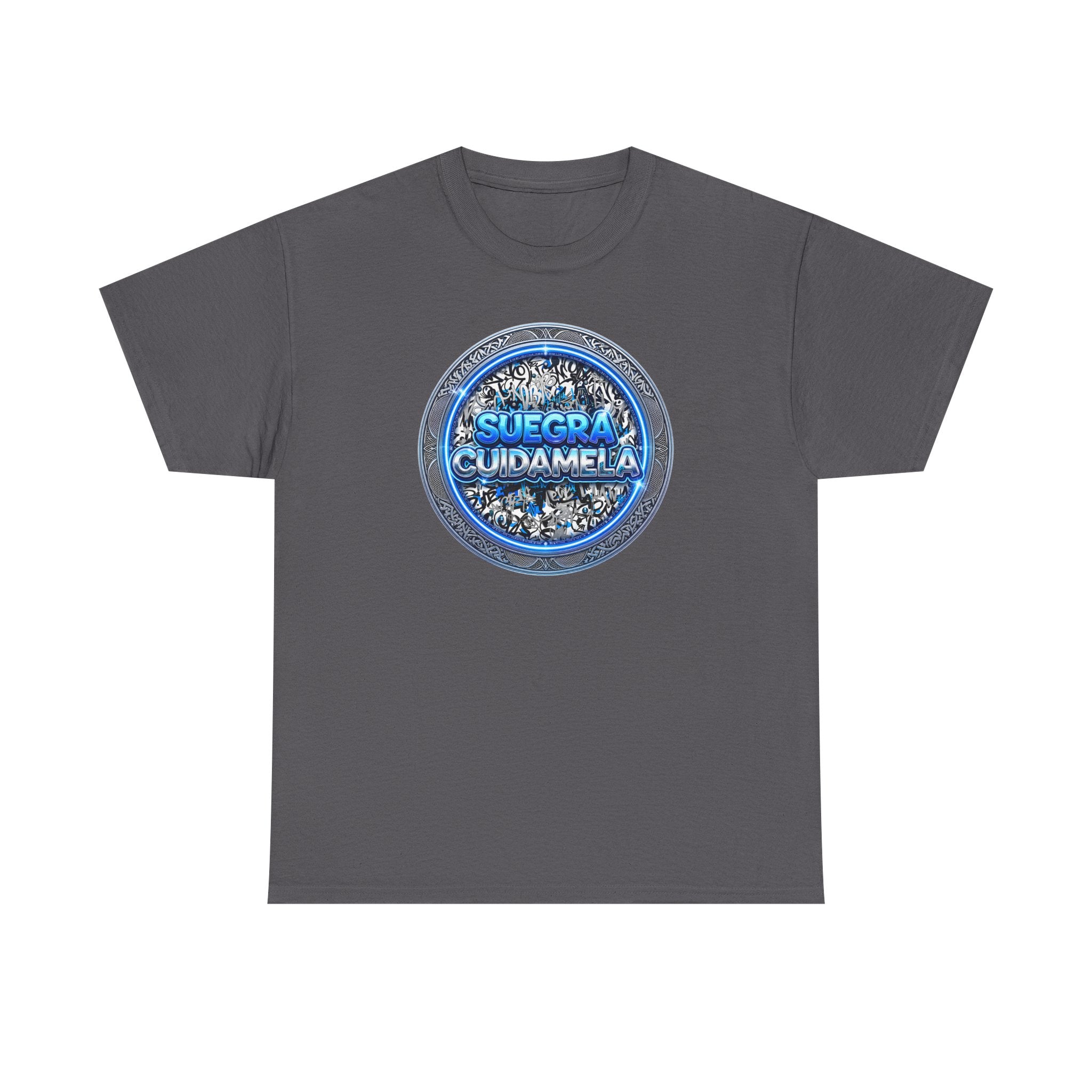 T-Shirt — Suegra Cuídame (Blue Floral Emblem)