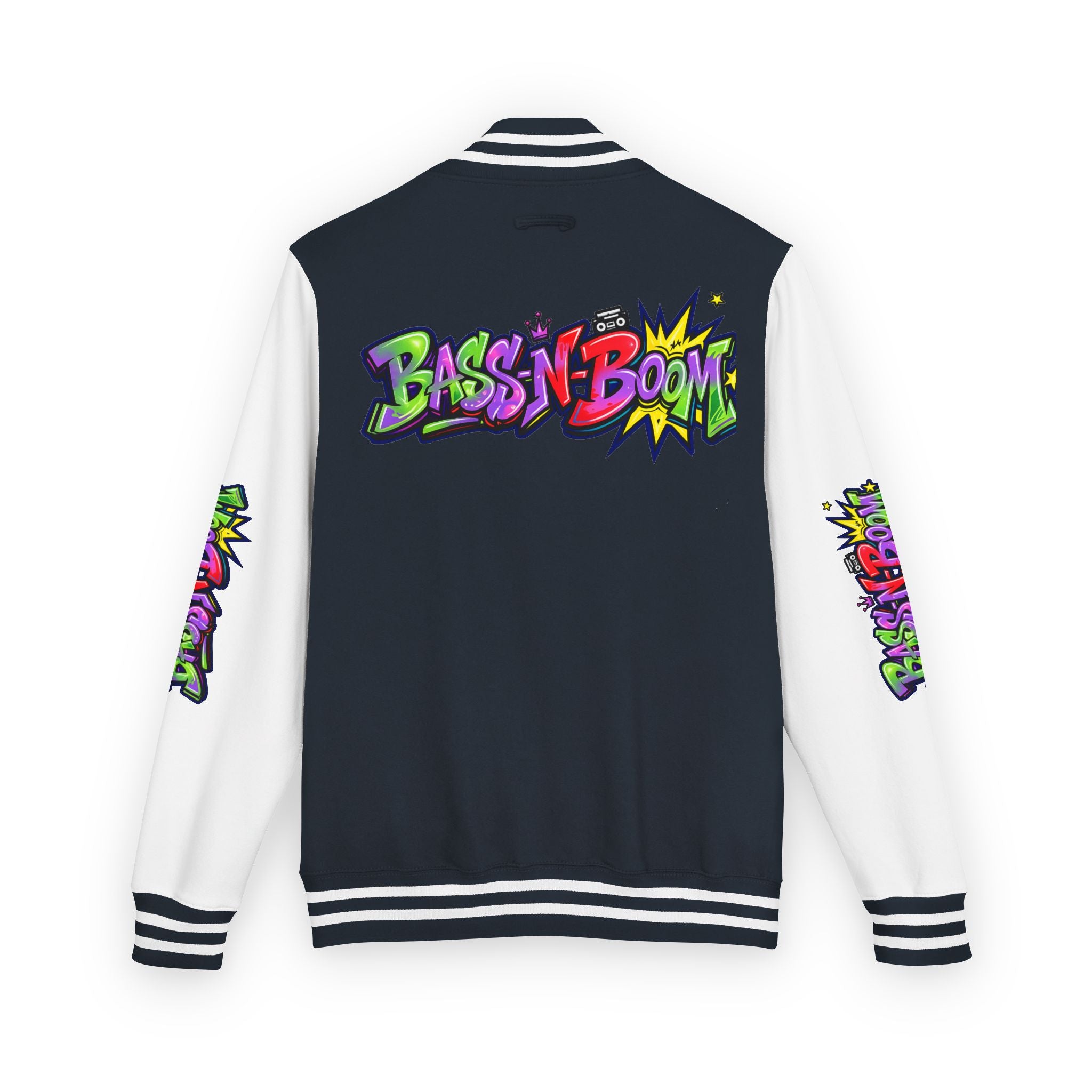 Letterman Jacket — 'Bass N Boom' Graffiti Bomber