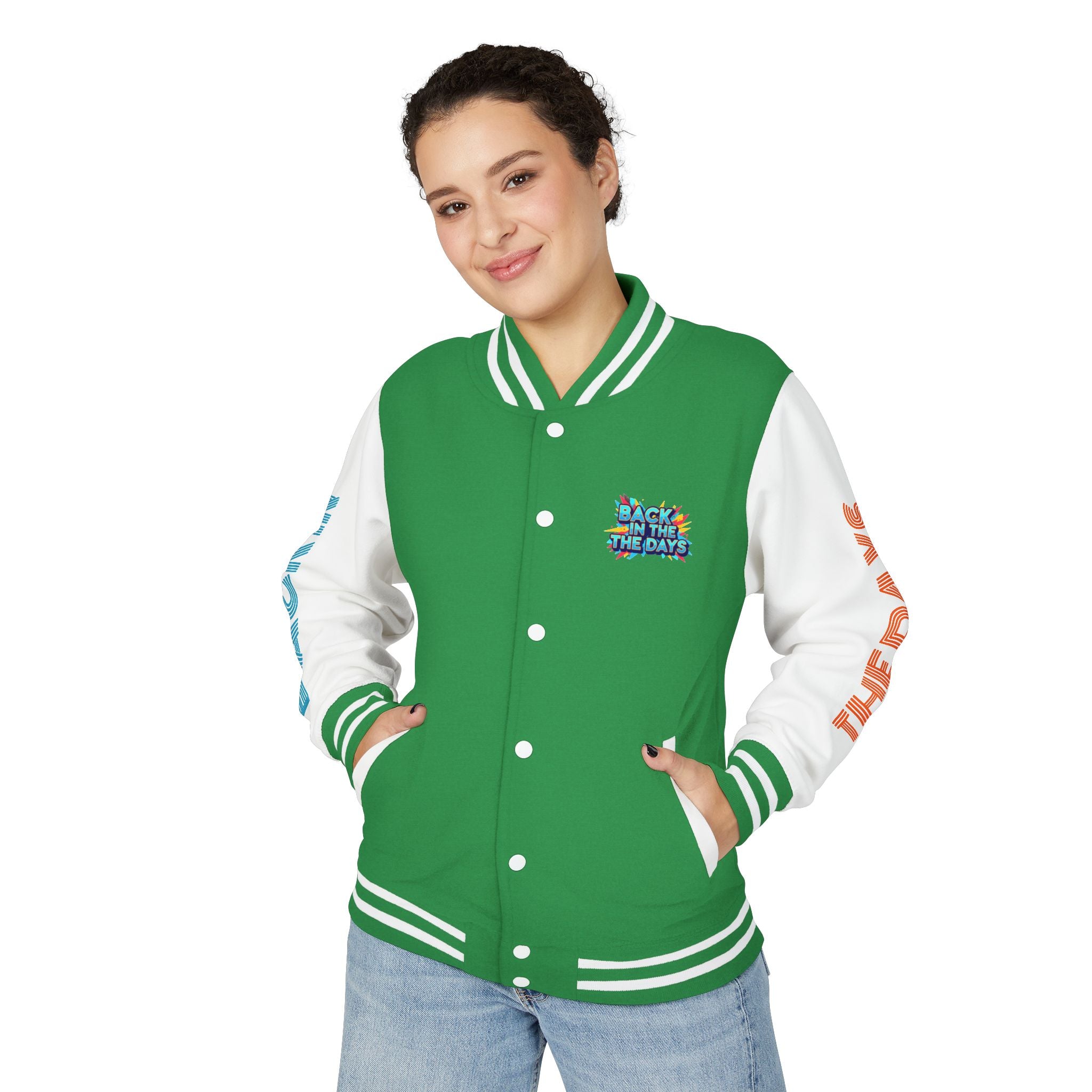 Letterman Jacket — "Back in the Days" Retro Graphic Bomber