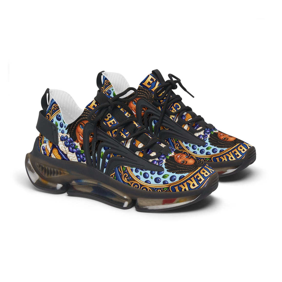 Women's Mesh Sneakers —" Honeyberry Shortcake" Portrait Athletic Shoes