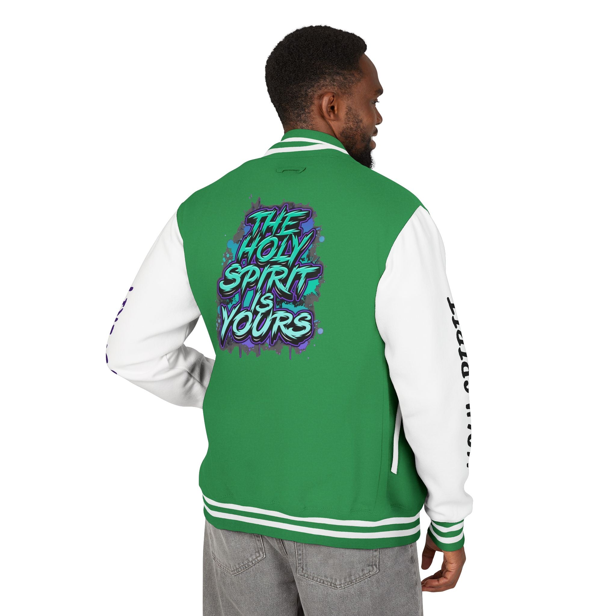 Letterman Jacket — "The Holy Spirit Is Yours" Graphic