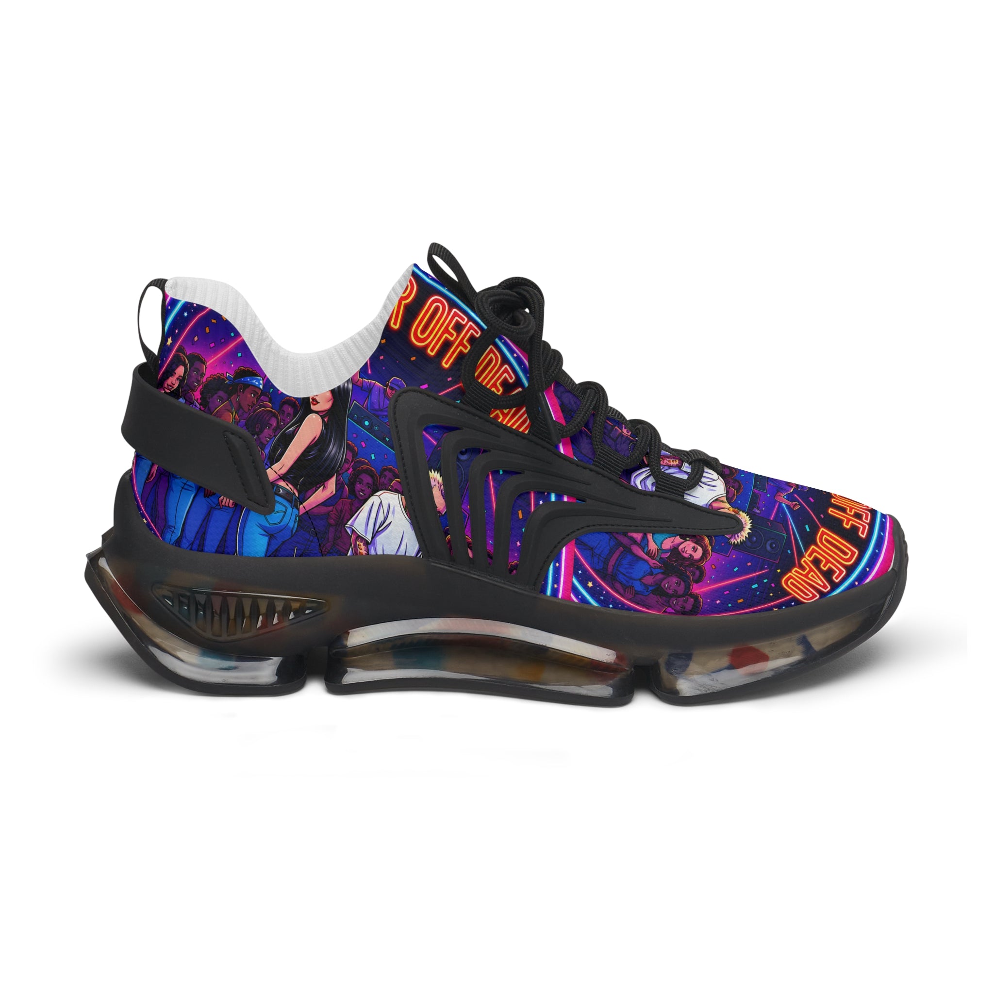 Women's Mesh Sneakers — Neon Retro Graphic "Better Off Dead" Street Style