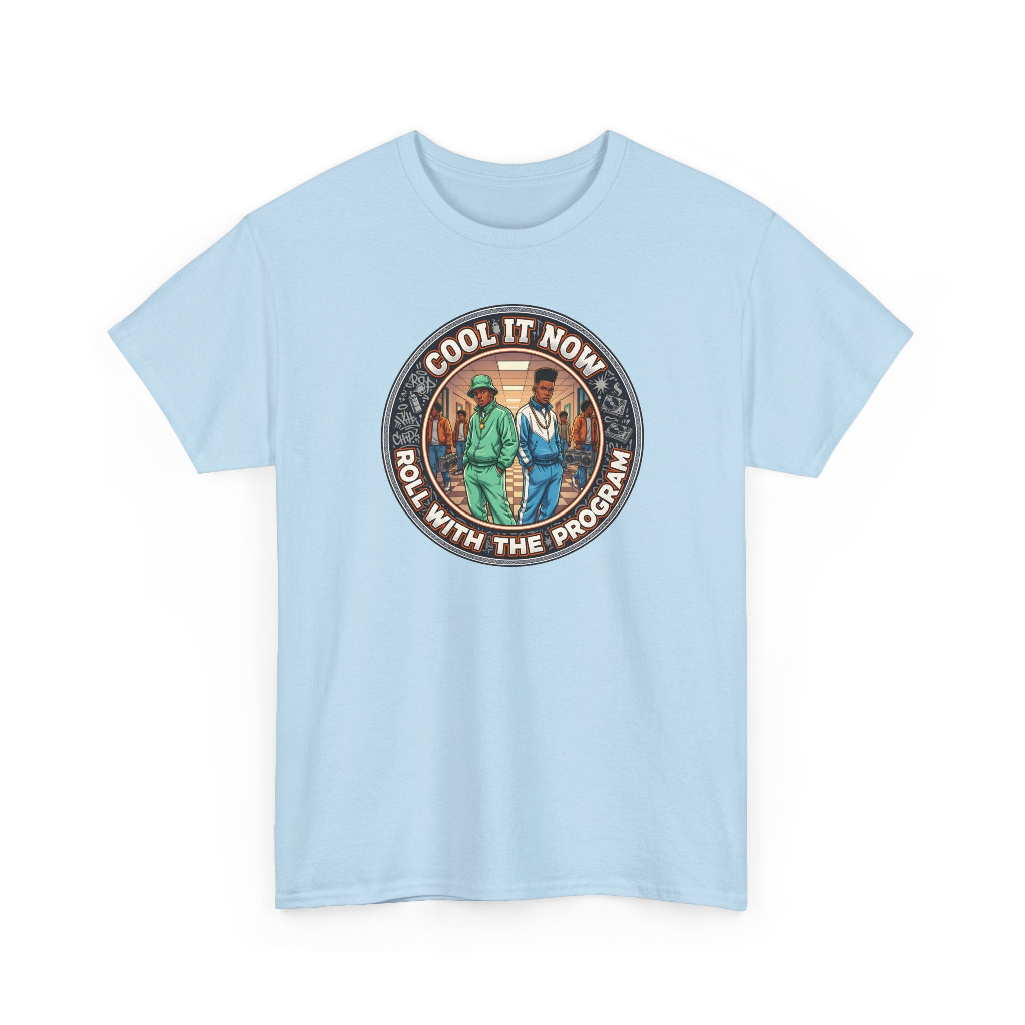 Cool It Now Tee — "Cool It Now Roll With The Program" Vintage Patch Graphic T-Shirt
