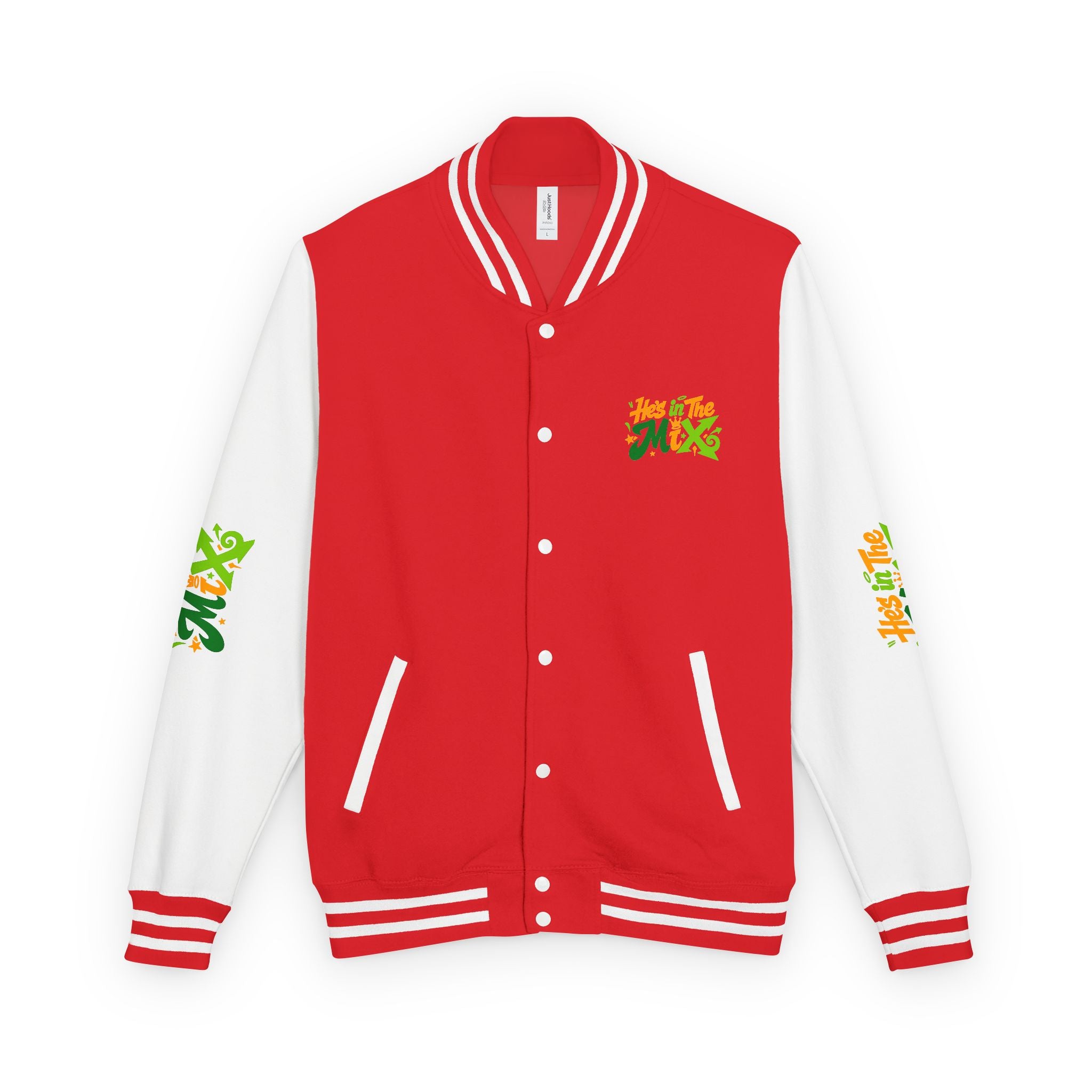 Letterman Jacket - "He's in the Mix" Retro Graffiti Varsity Jacket