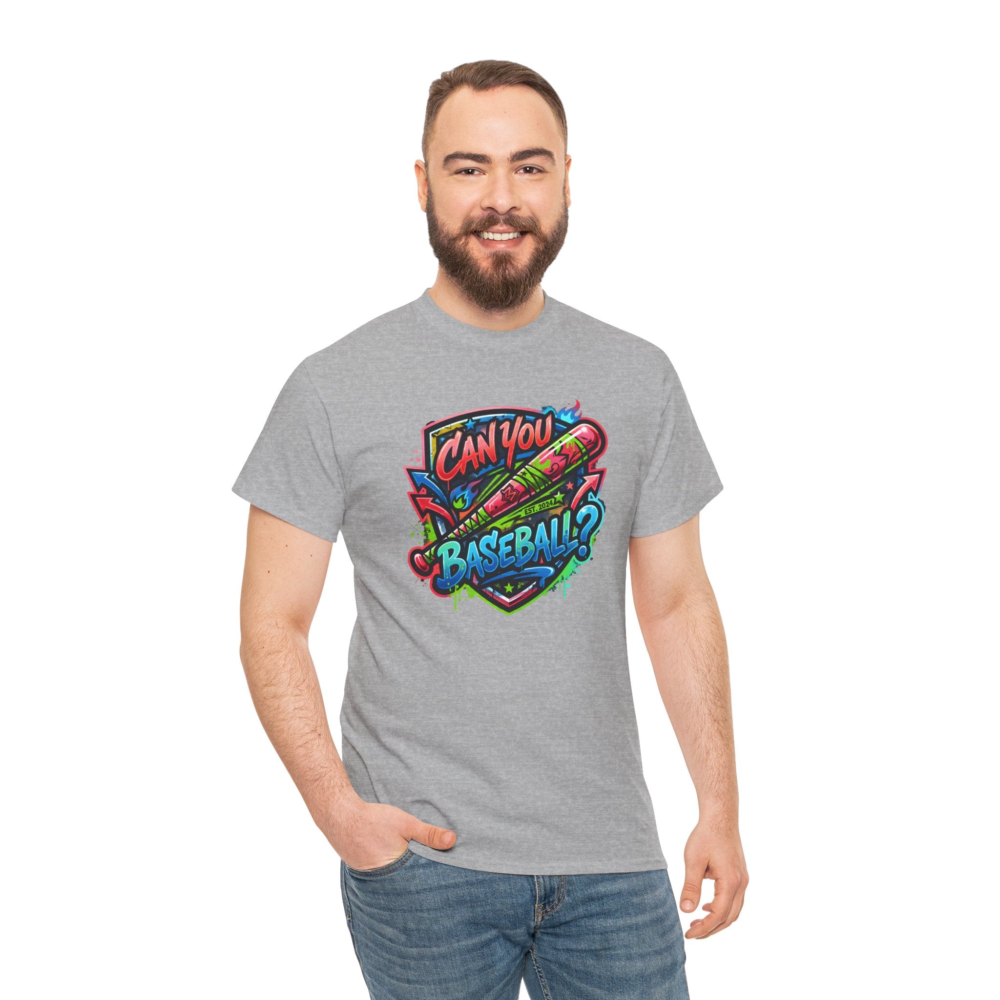 Can You Baseball? T-Shirt — Colorful Retro Baseball Graphic Tee