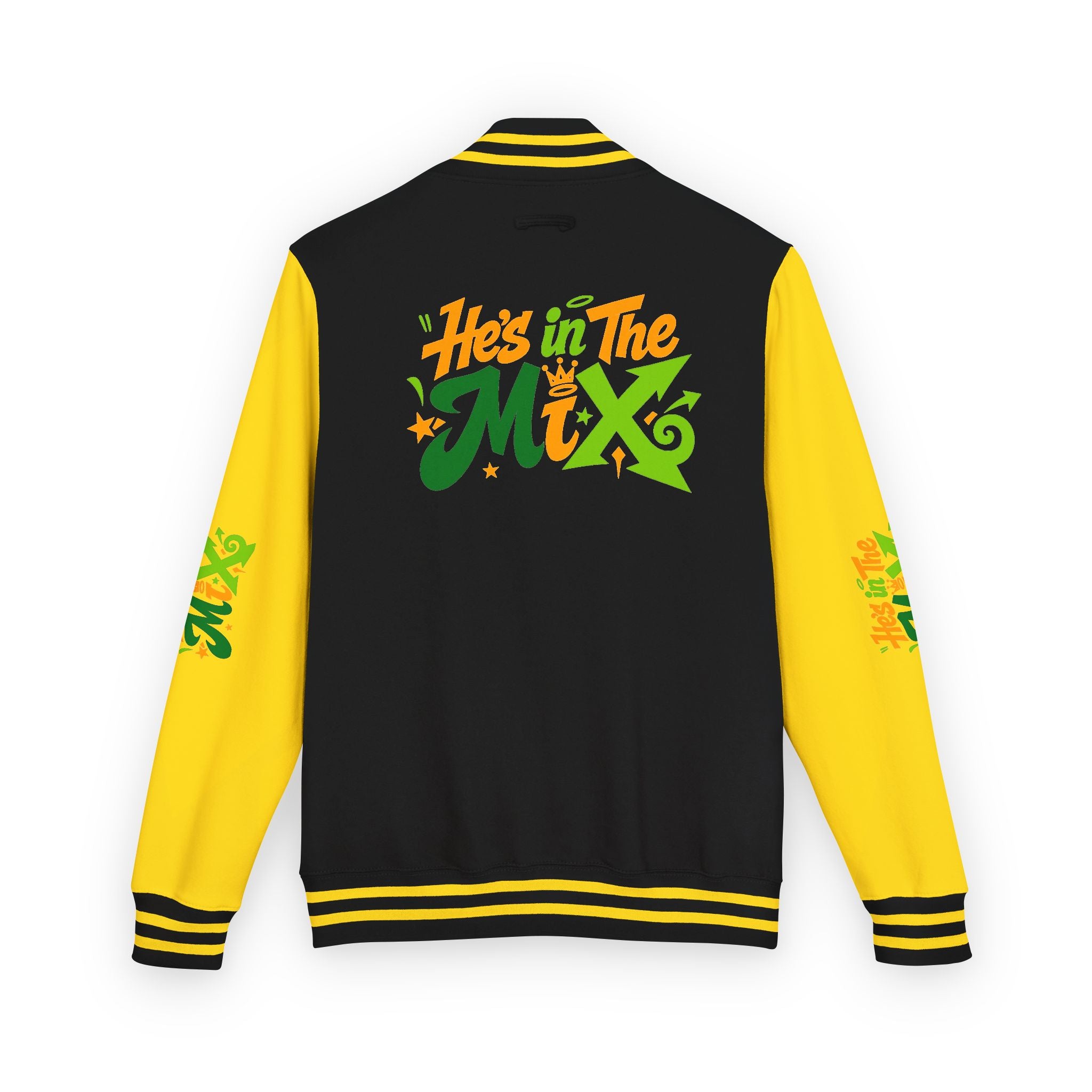 Letterman Jacket - "He's in the Mix" Retro Graffiti Varsity Jacket
