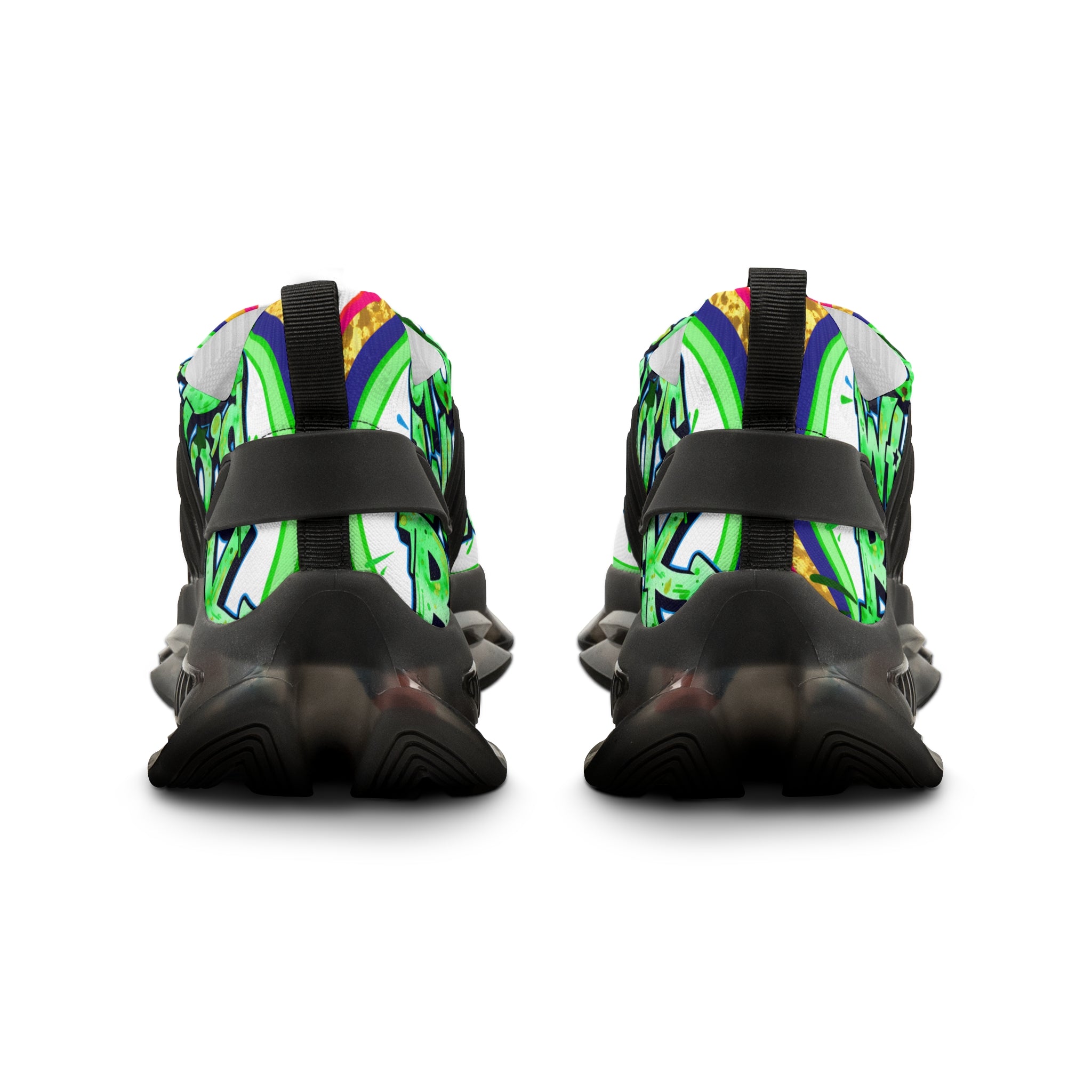 Men's Mesh Sneakers — " Guess Who's Back" Bold Green Graffiti 'Guess Who's Next' Athletic Shoes