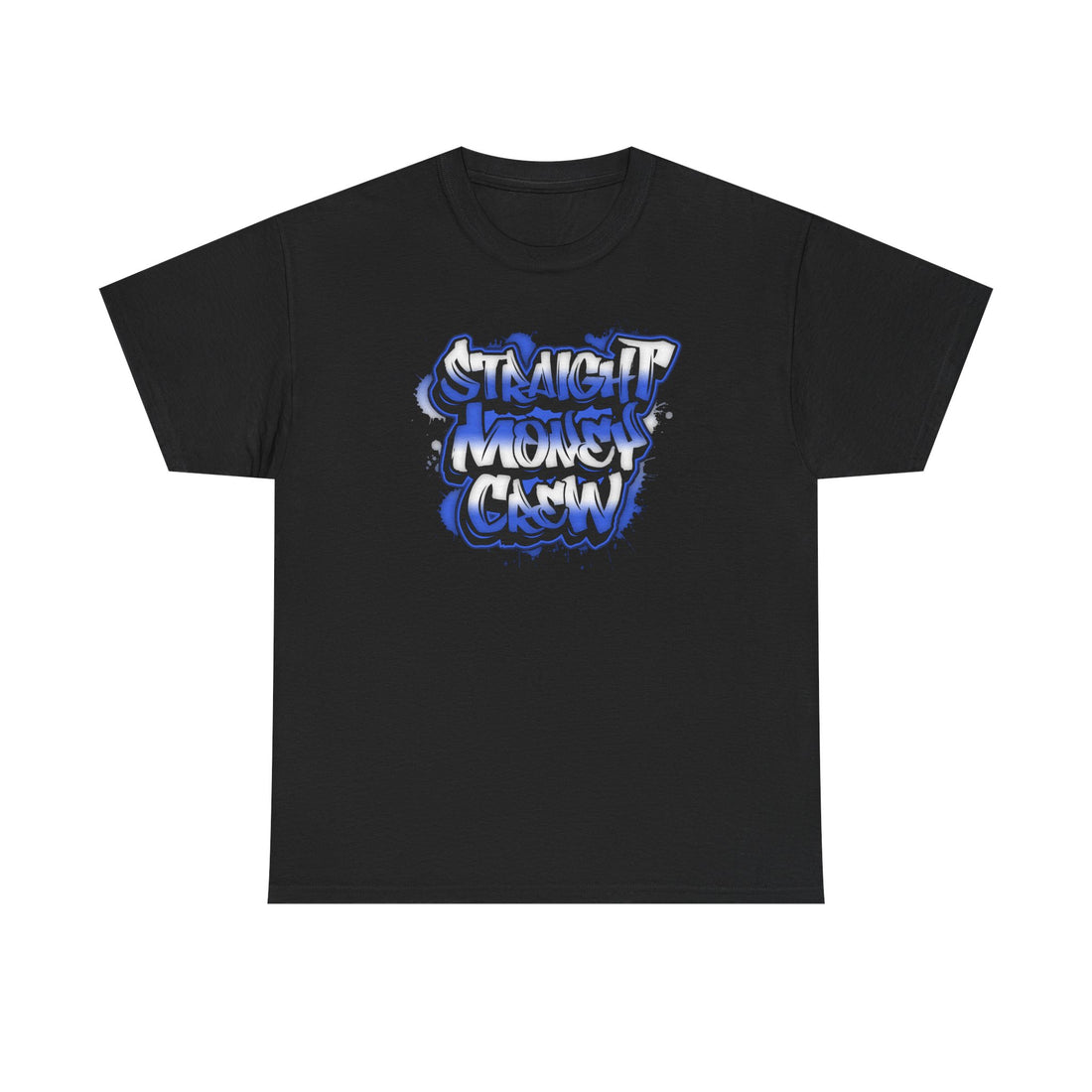 T-Shirt — "Stackin' Money Crew" Blue Graffiti Graphic Tee