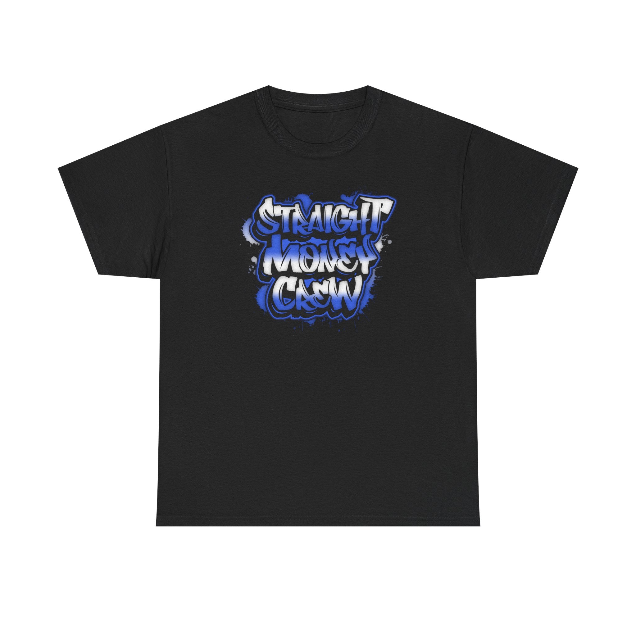 T-Shirt — "Stackin' Money Crew" Blue Graffiti Graphic Tee