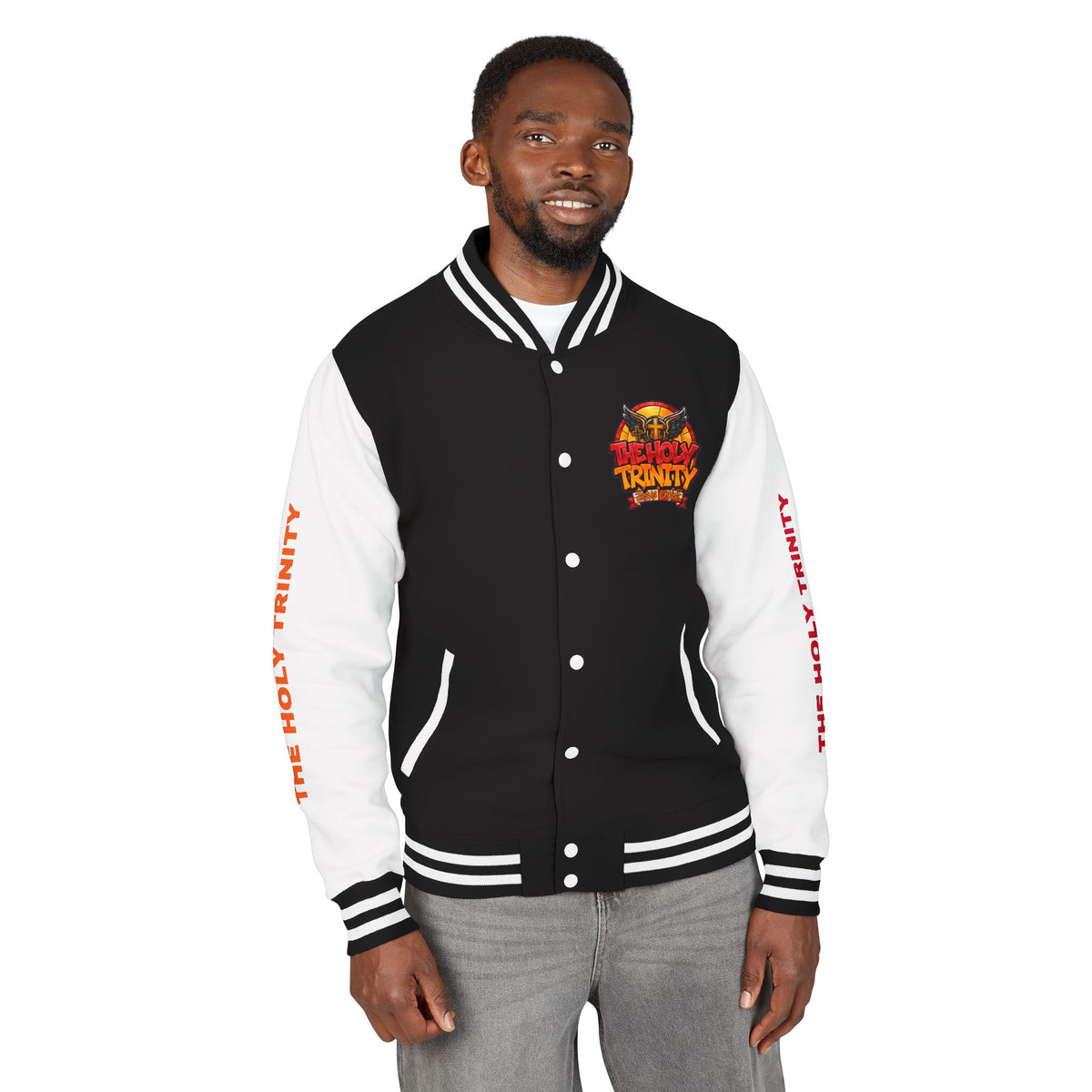Letterman Jacket — "The Holy Trinity "Graphic Varsity Jacket