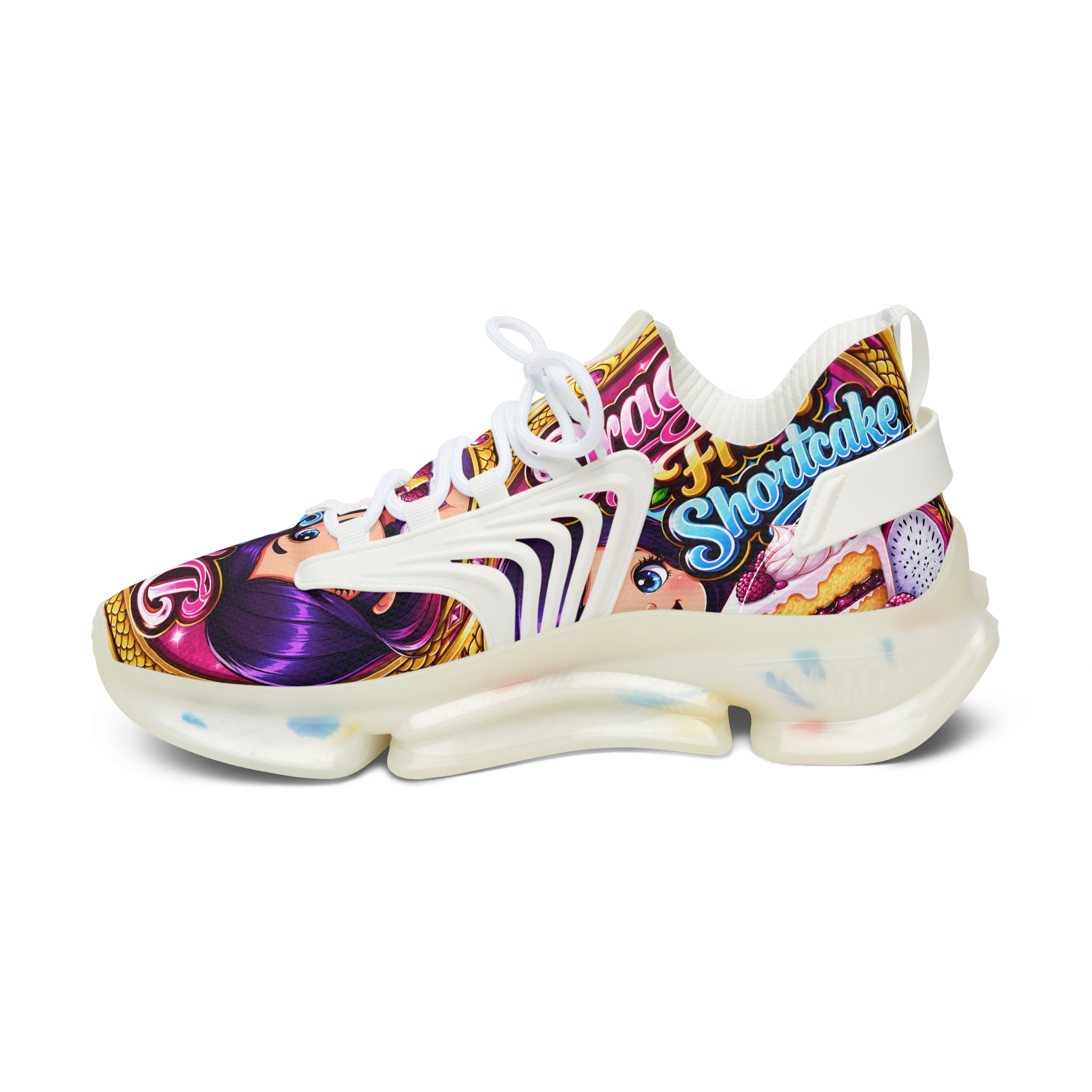 "Dragon Fruit Shortcake "Sneakers — Colorful Women's Mesh Athletic Shoes