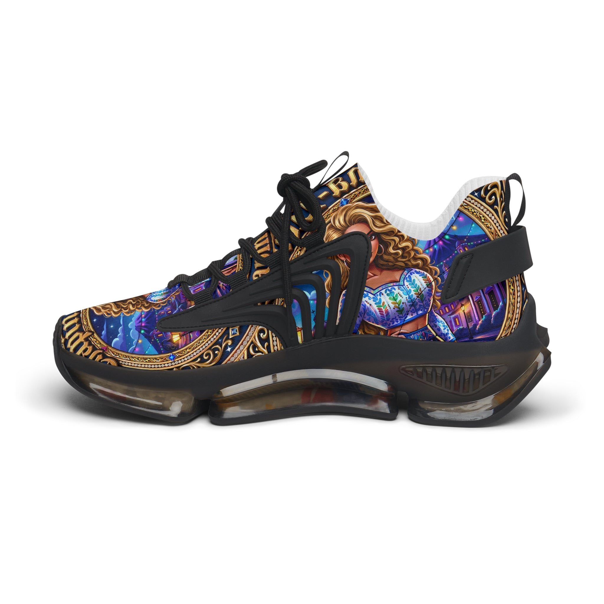 Mesh Sneakers —"Chapina-Licious "Latina Icon Art Print Lightweight Athletic Shoes