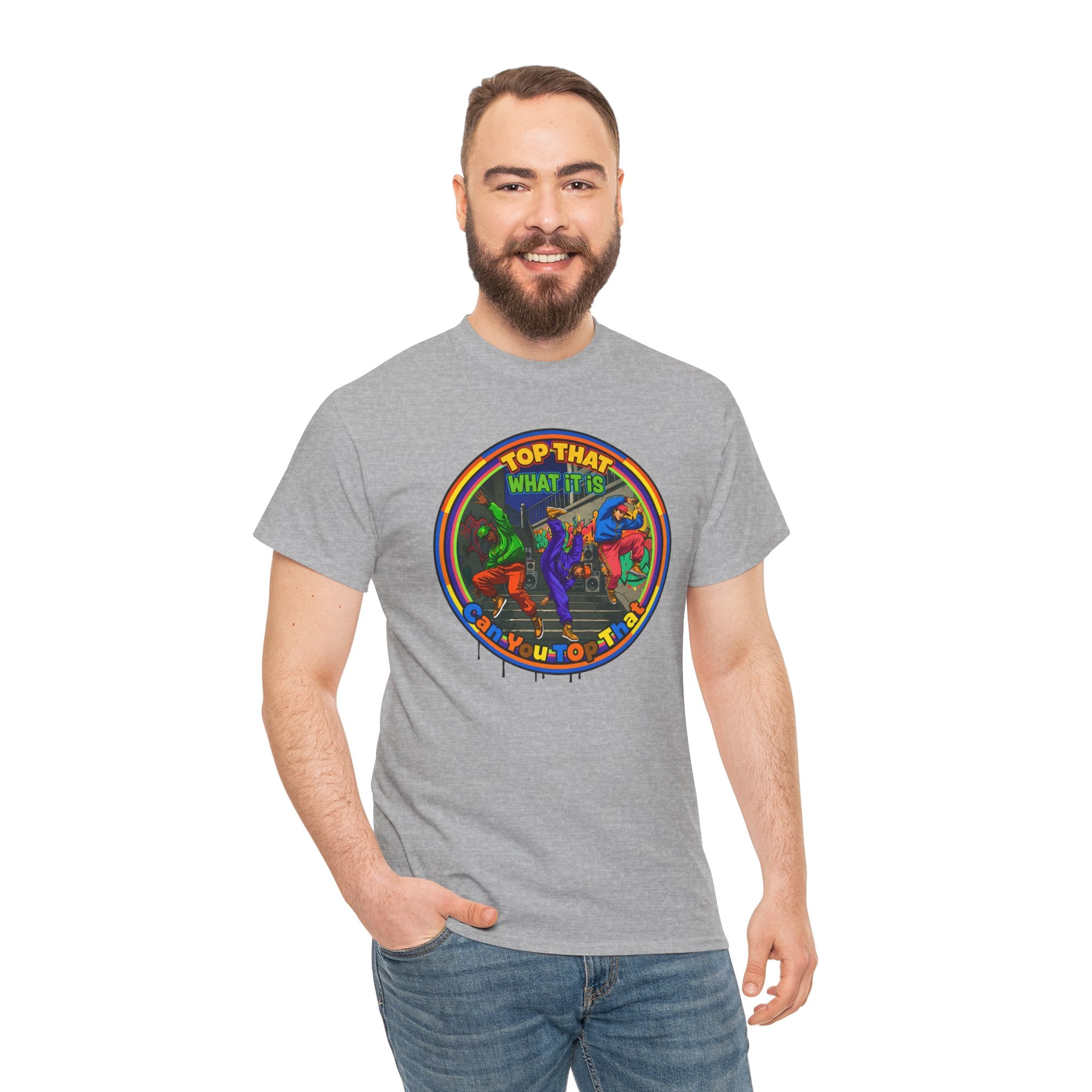 Retro  Tee — "Top That What It Is" Graphic Cotton Shirt