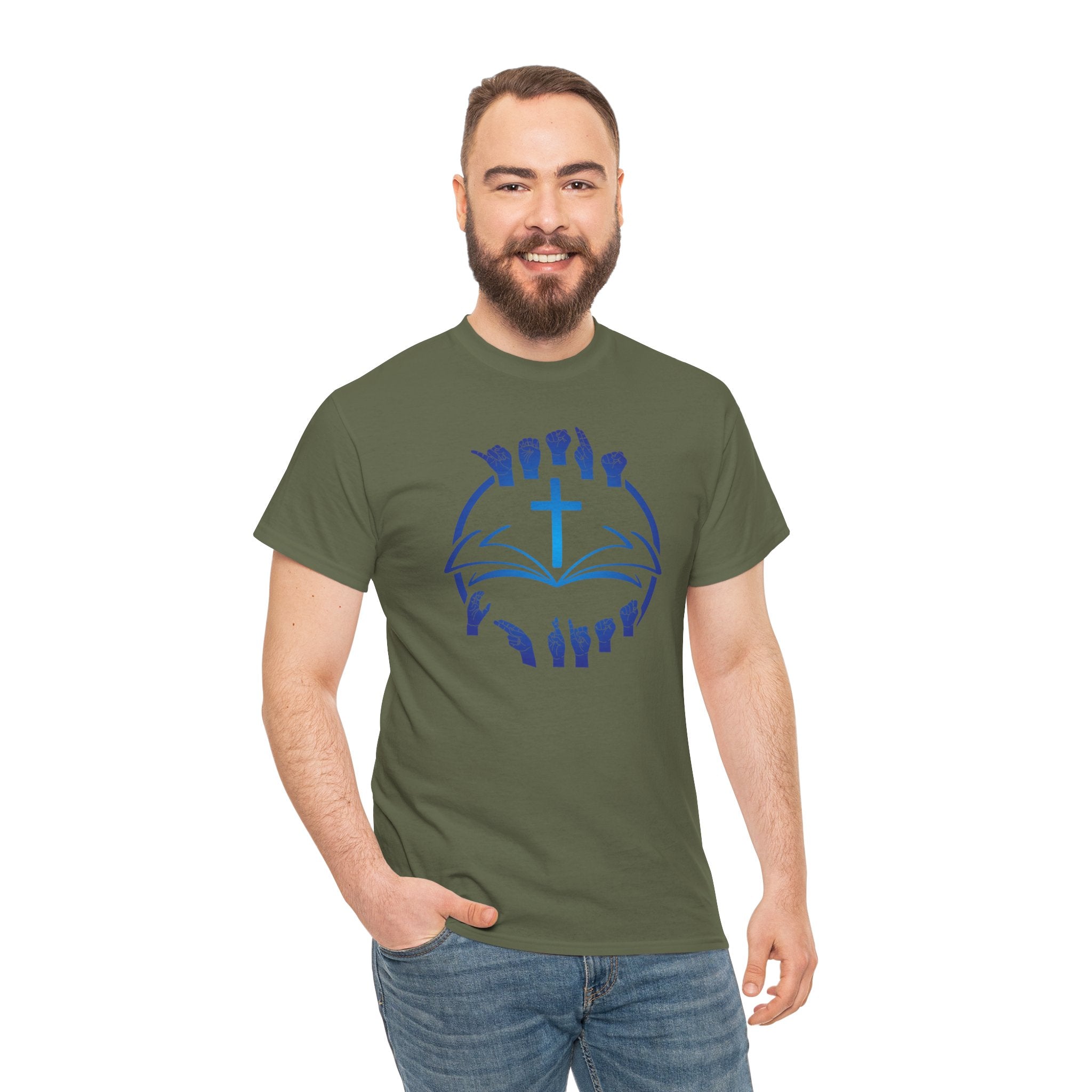 "Christian Bible Cross Sign Language "T-Shirt — Faith Prayer Hands Tee