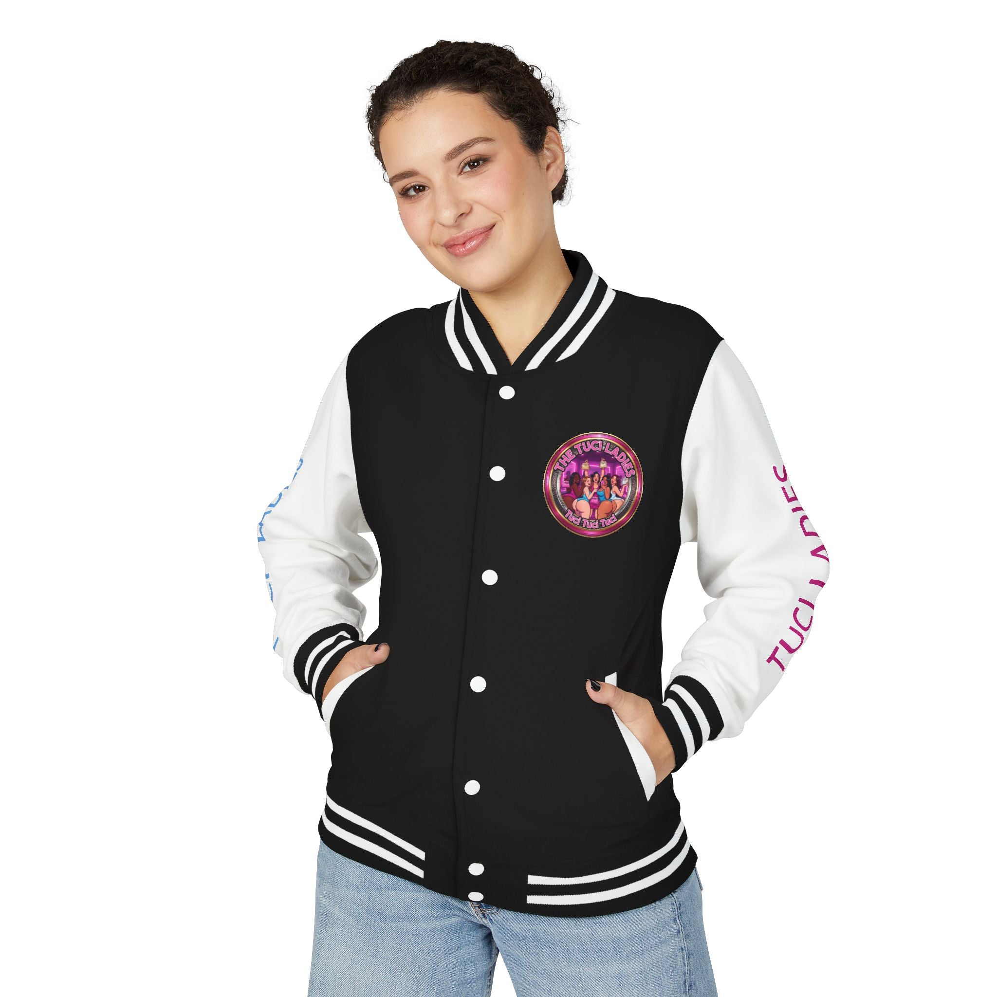 Letterman Jacket — The Tuci Tuci Tuci Ladies Graphic Varsity Jacket