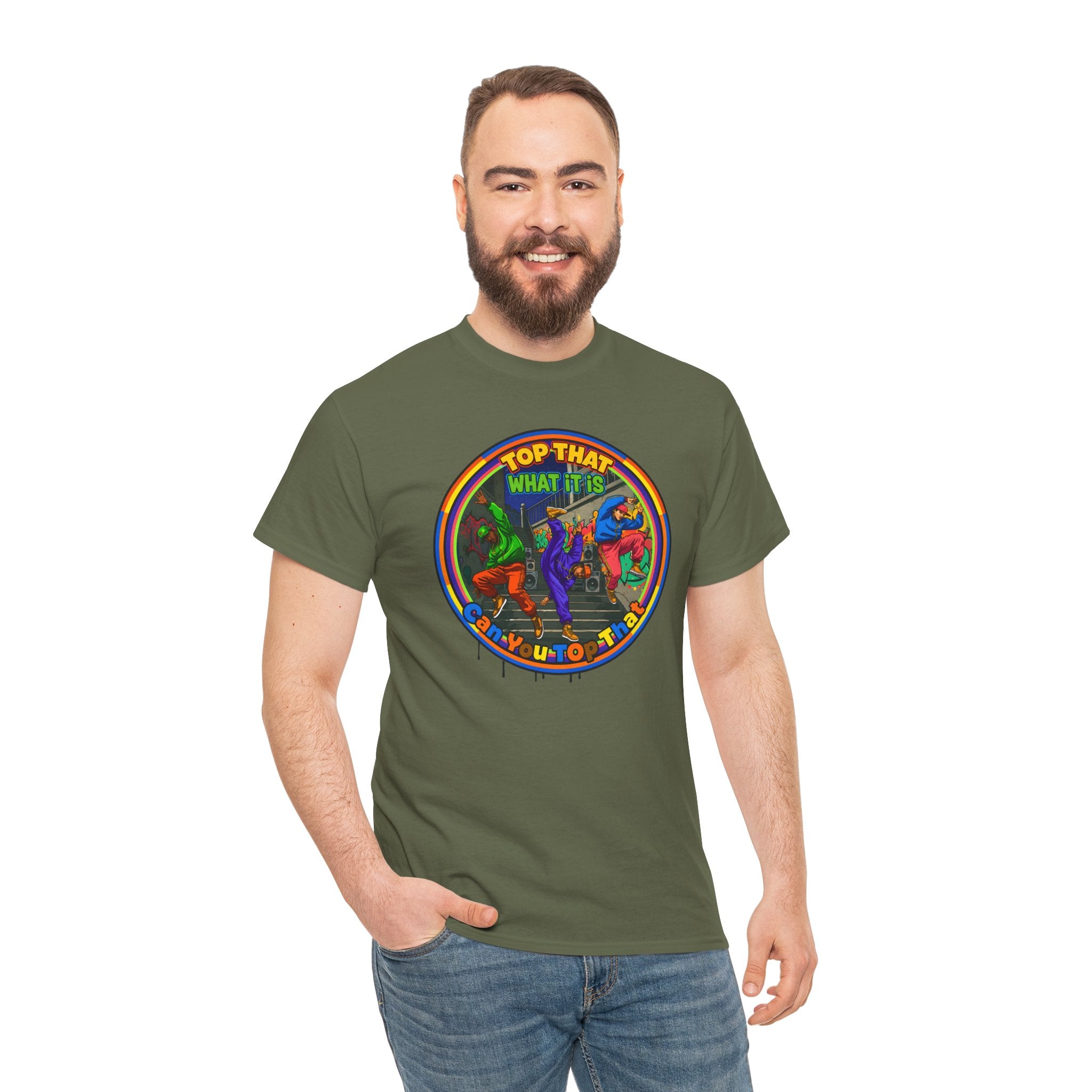 Retro  Tee — "Top That What It Is" Graphic Cotton Shirt