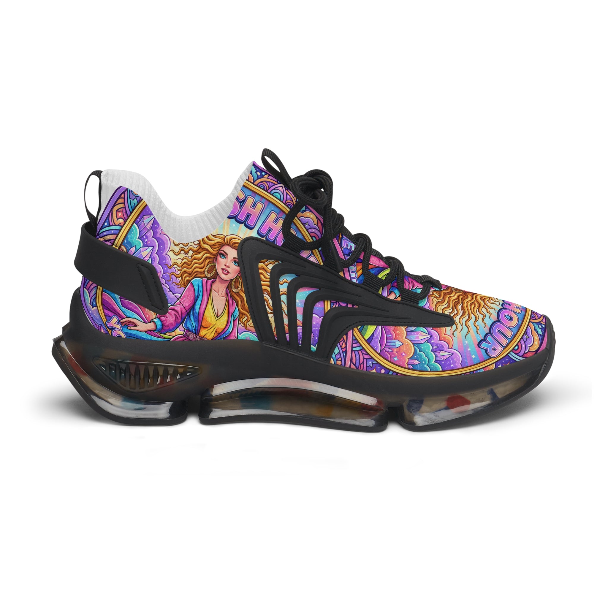 Women's Mesh Sneakers — Colorful Goddess Graphic Athletic Shoes