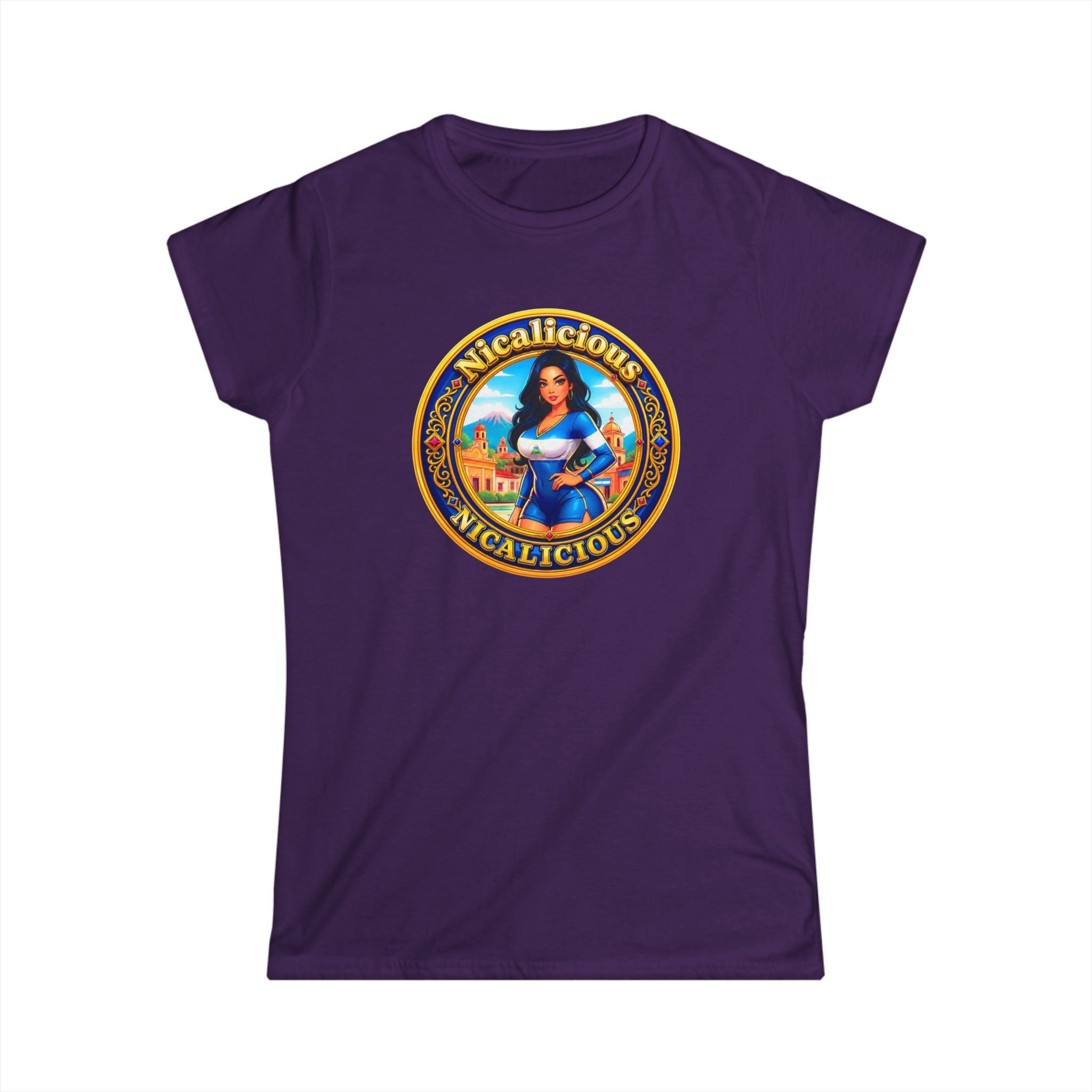 "Nicalicious "Vintage Seal Women's Tee - Retro Latina Pin-Up Graphic Shirt