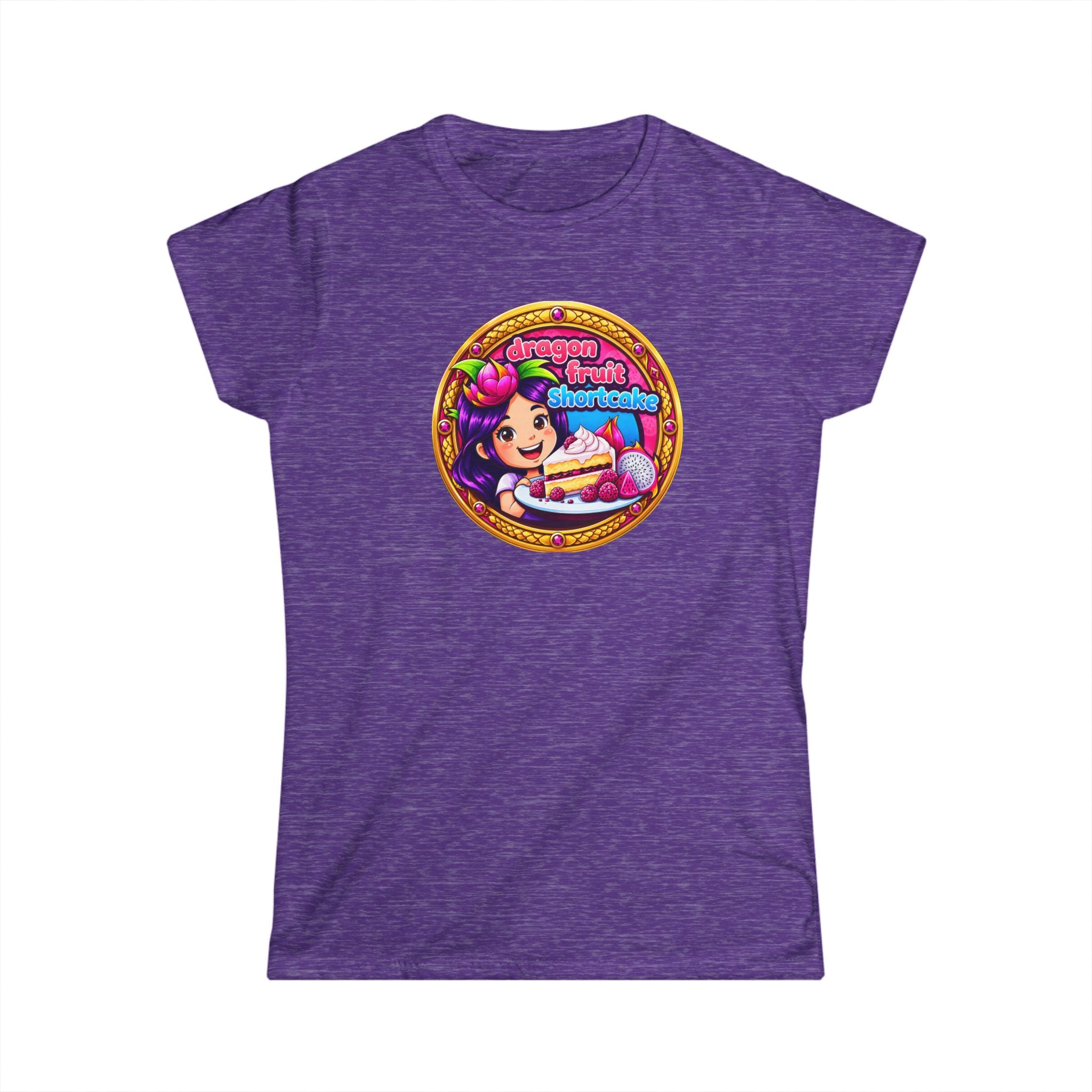 Women’s T‑Shirt — Cute Retro Girl with "Dragon Fruit Shortcake ” Graphic
