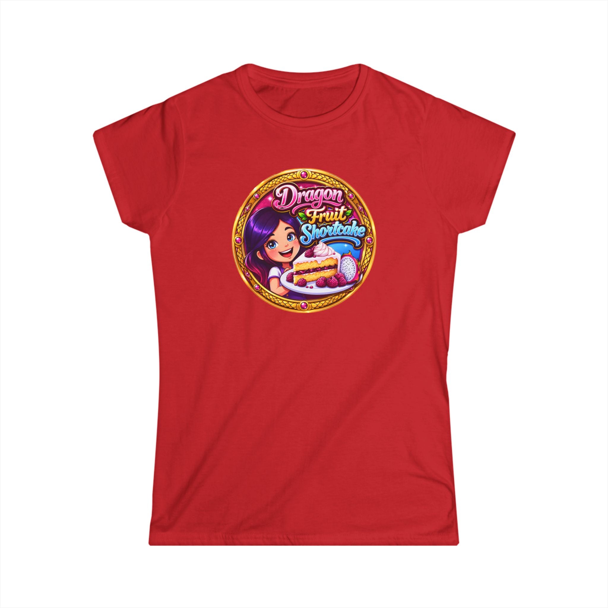 "Dragon Fruit Shortcake" Women's Tee — Cute Kawaii Dessert Graphic Shirt