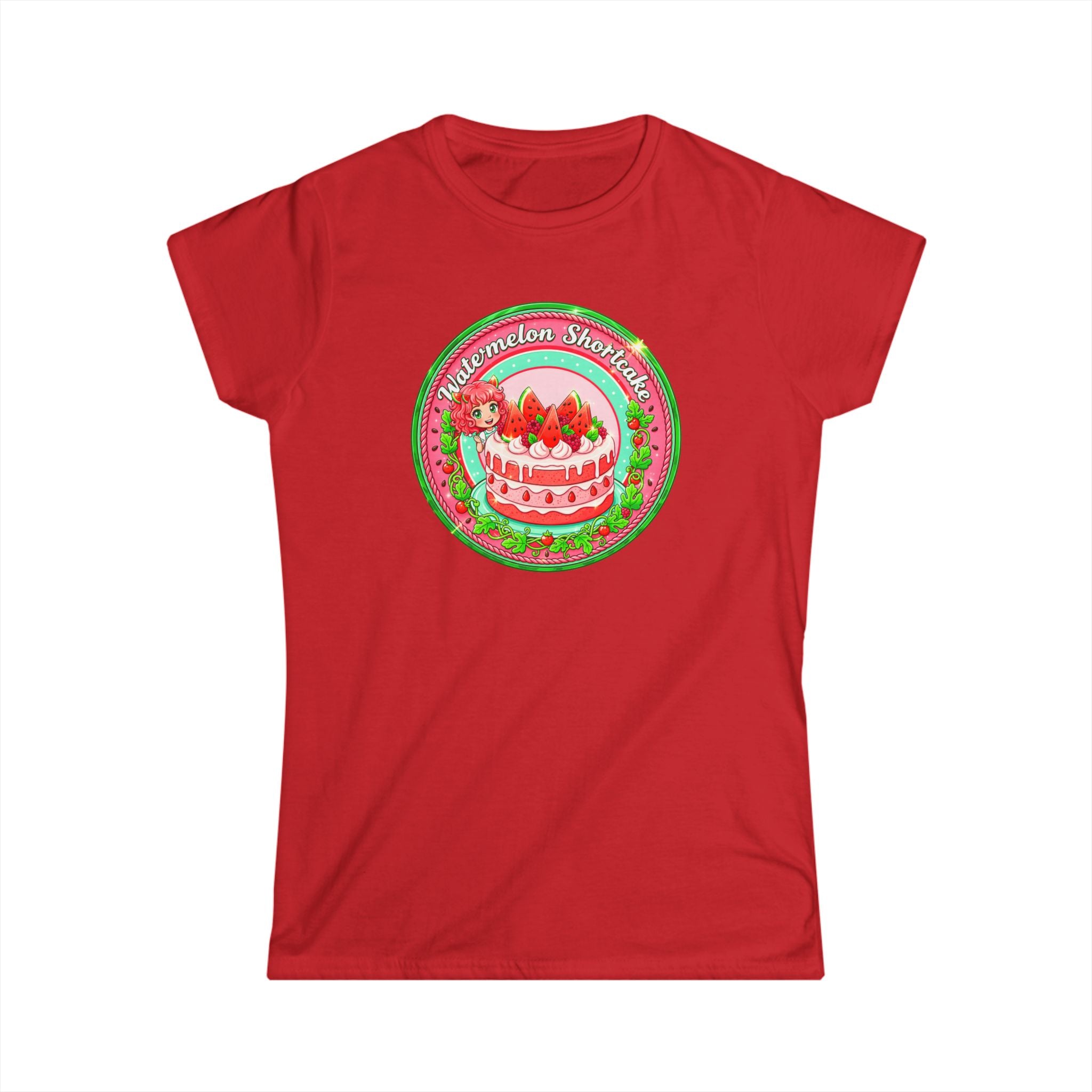 Watermelon Shortcake Vintage Circle Tee ''Watermelon Shortcake" Graphic Women's T-Shirt