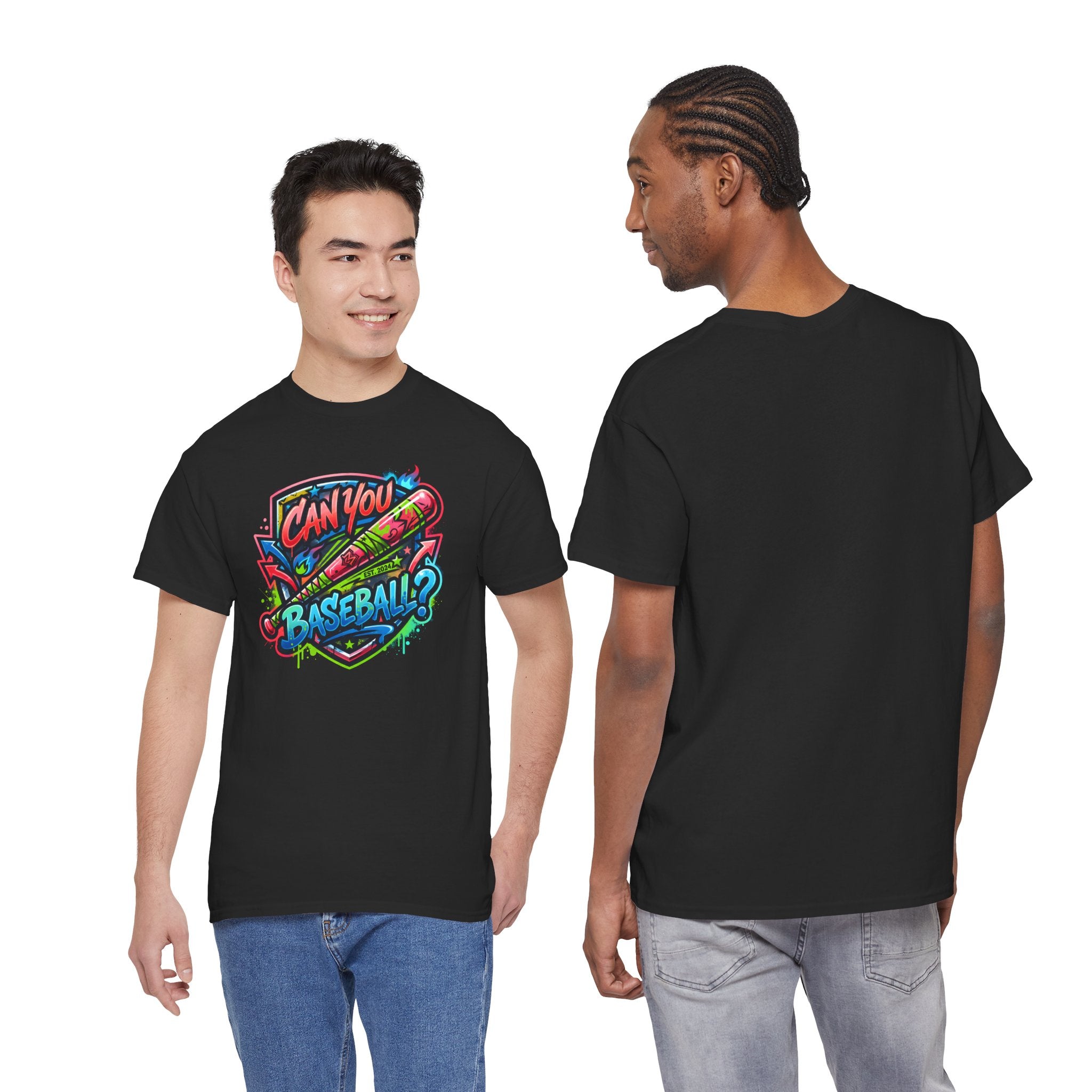 Can You Baseball? T-Shirt — Colorful Retro Baseball Graphic Tee
